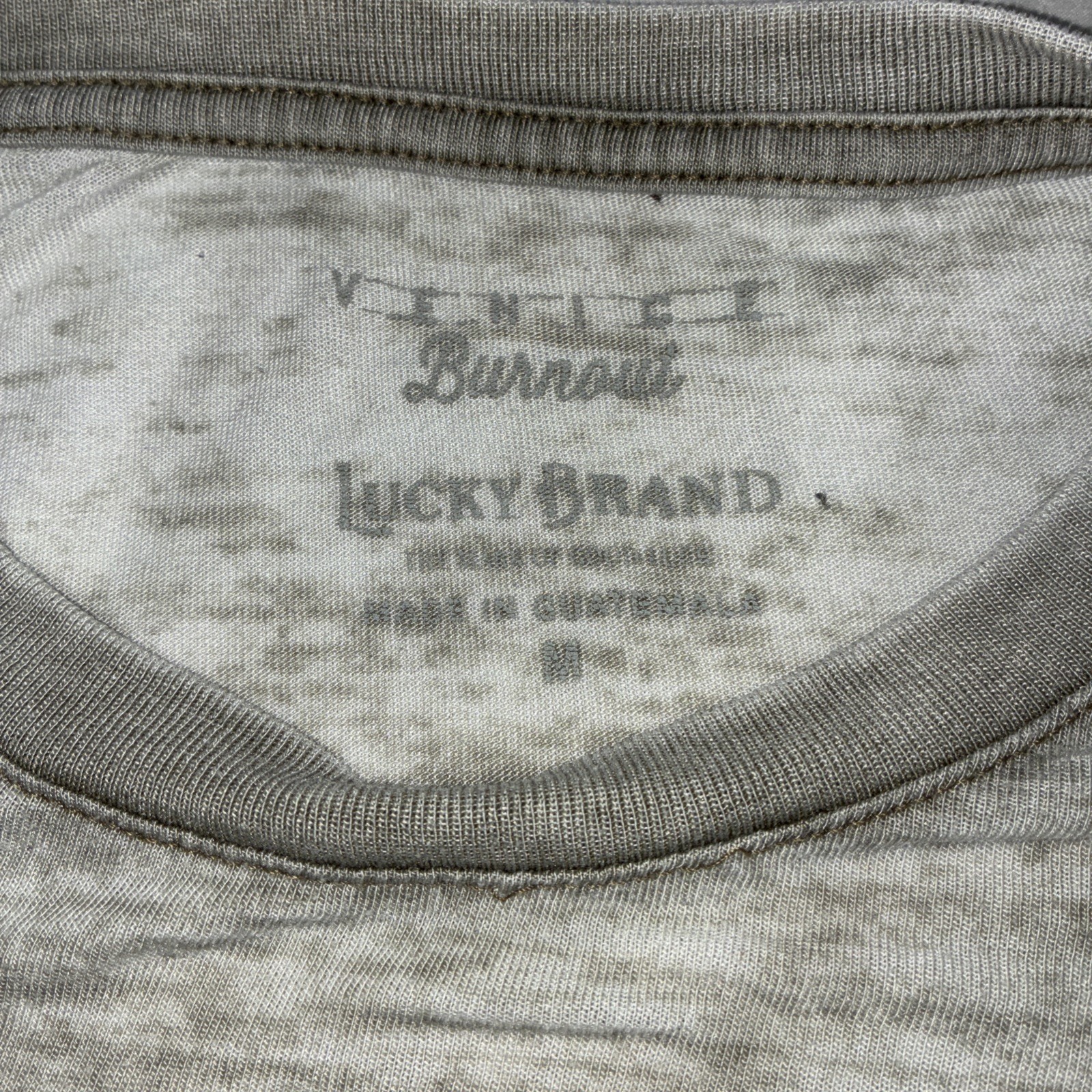 Lucky Brand Venice Burnout Henley T Shirt Mens M Gray Cotton Blend Lot Of 2