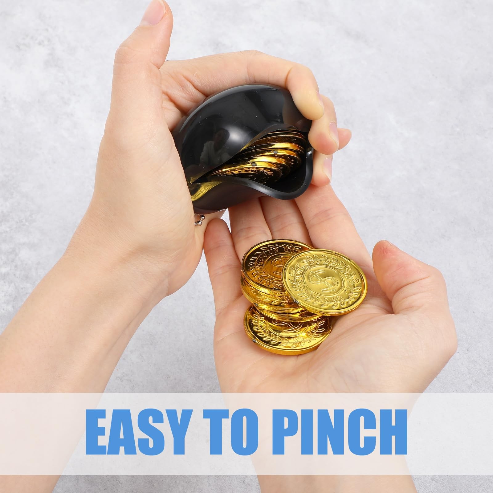 4 Pack Rubber Coin Purse Oval Squeeze Coin Holders with Chain for Men Women