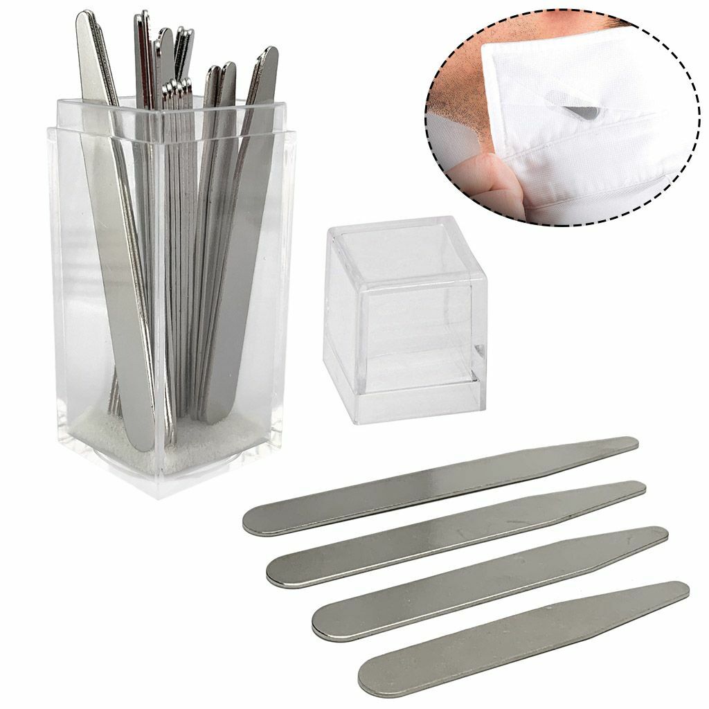 10-40 Metal Collar Stays 10 Magnets for Mens Dress Shirts Premium Stainless Iron