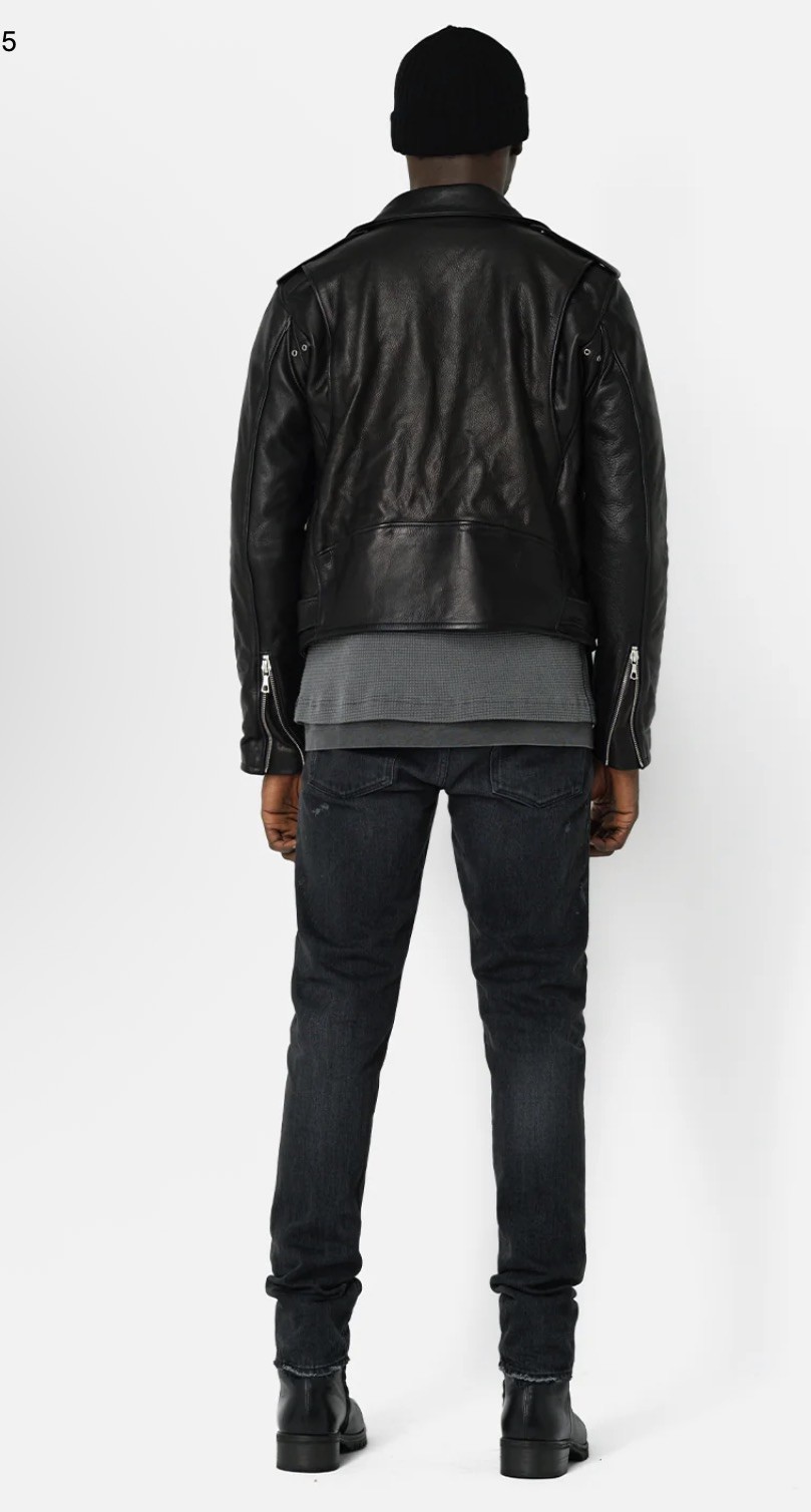 1998$ NEW Cropped John Elliott Leather Motto Jacket, Medium Size 2, Cow Leather