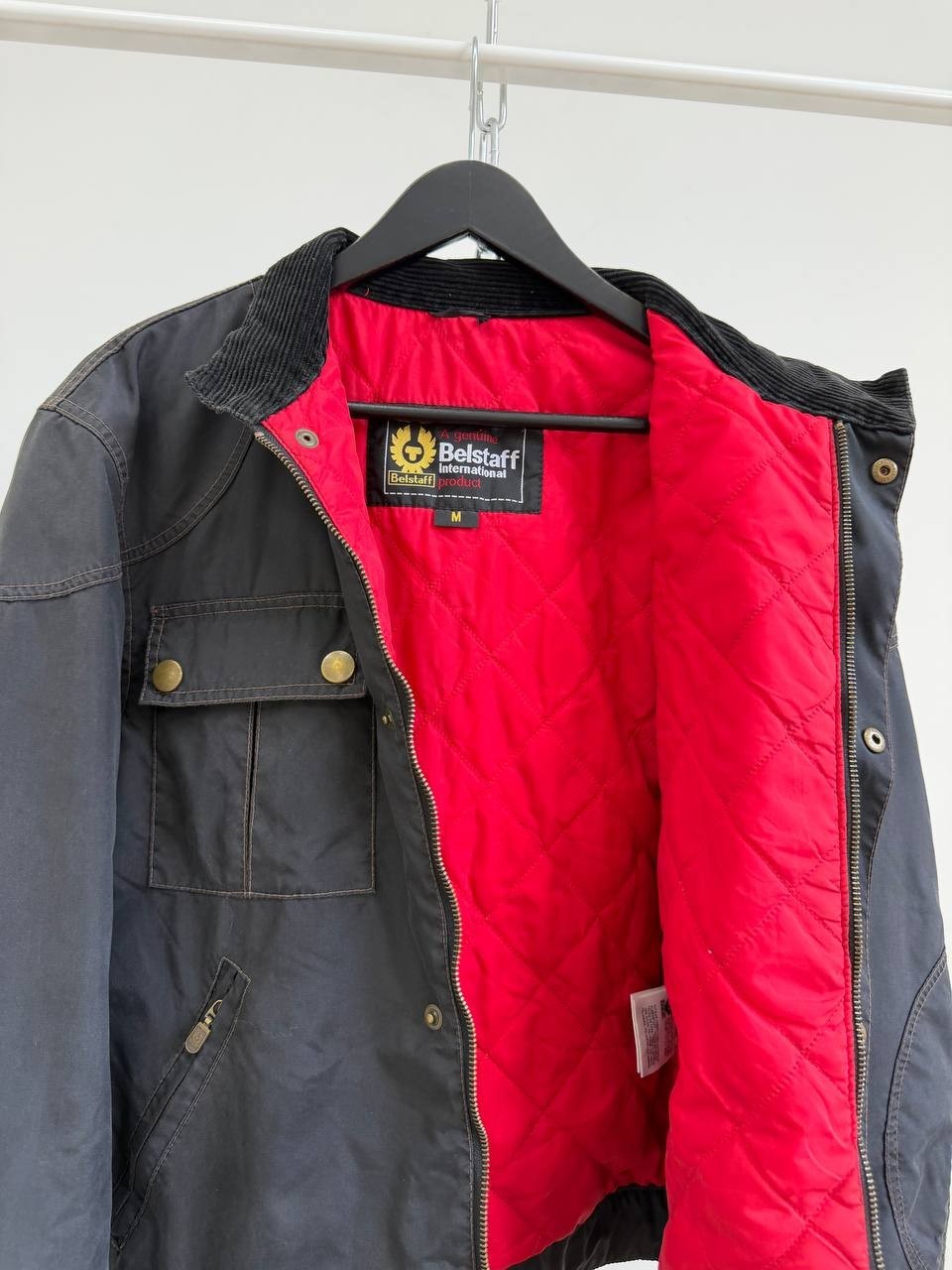 Belstaff Racemaster Gold Label Mens Nylon Biker Jacket Black Size M Made in Ital