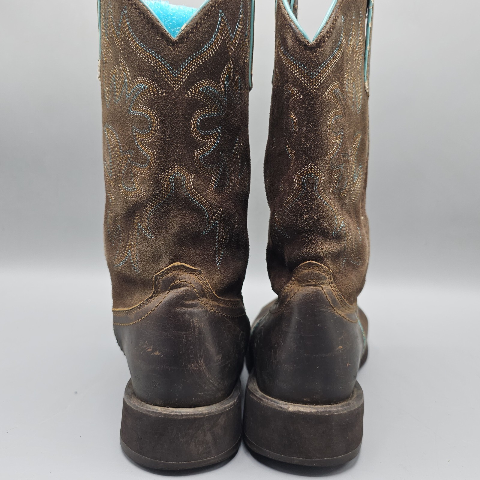 Ariat Delilah Western Boot Brown Turquoise Womens Size 6.5B Cowgirl Leather