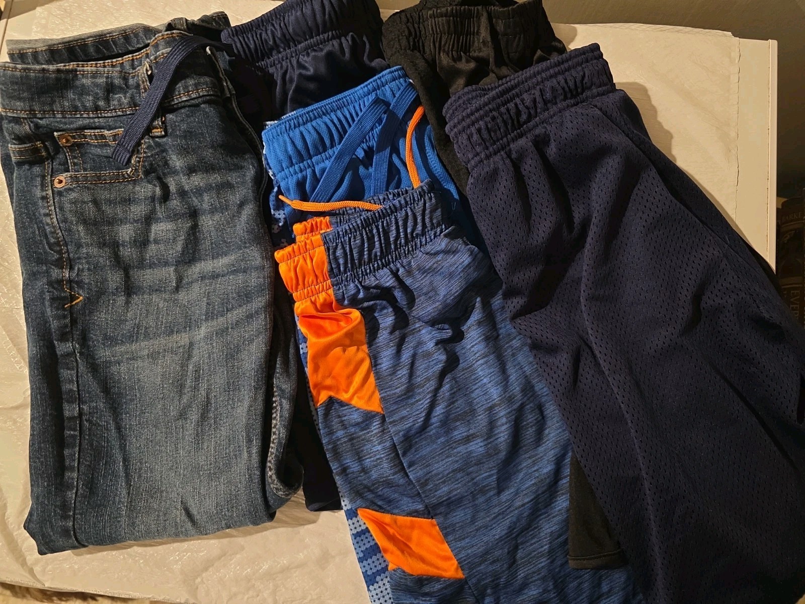 Lot Of Boys Clothes Sizes 10-14 5 Pairs Athletic Shorts , 1 Pair Of Jeans