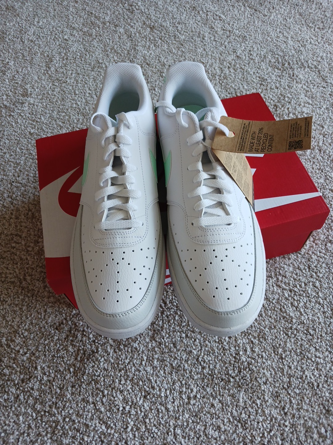 Nike Court Vision Lo MN White / Mint Foam – Photon Dust Brand New Size 13 Air 1
