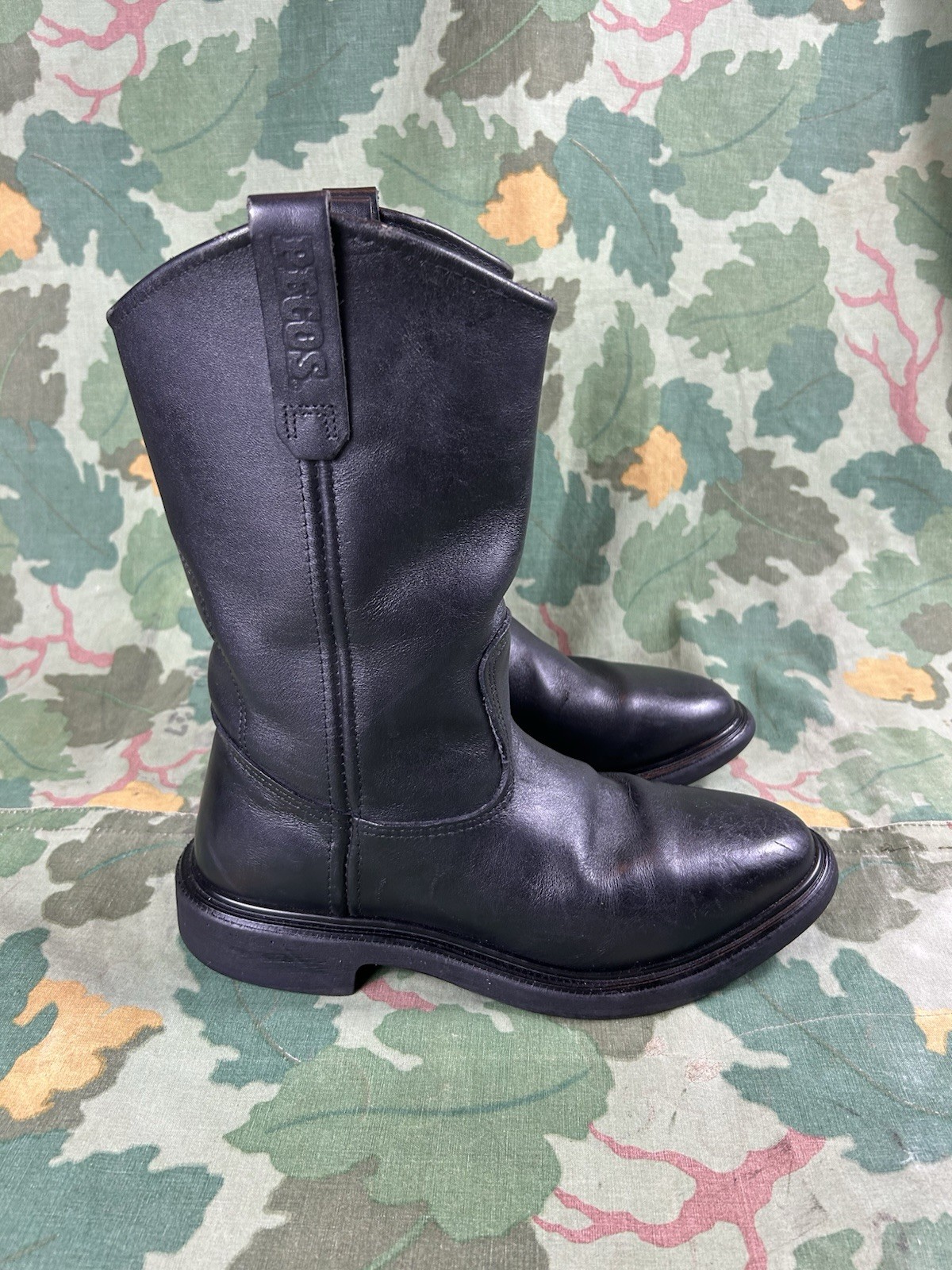 Red Wing Pecos 1125 Boots Mens 8 D Black Leather Western Motorcycle USA Pull On