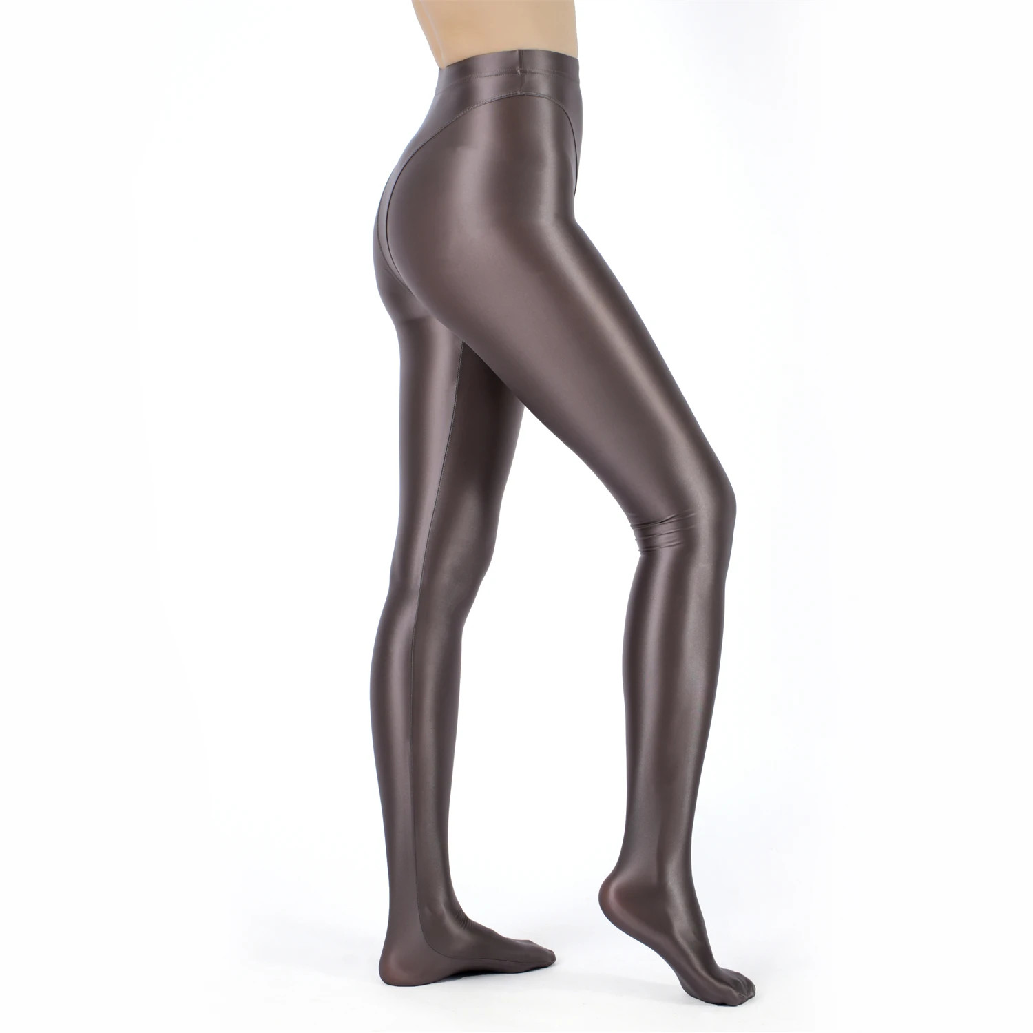 Opaque Elastic High Waist Tight Shiny Oil Glossy Pantyhose Yoga Dance Stockings