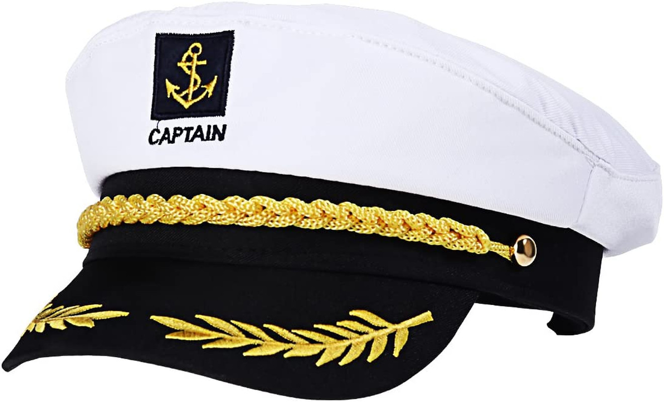 Adult Yacht Captain Hat White Sailor Hat for Women Men Yacht Boat Sailor Captain