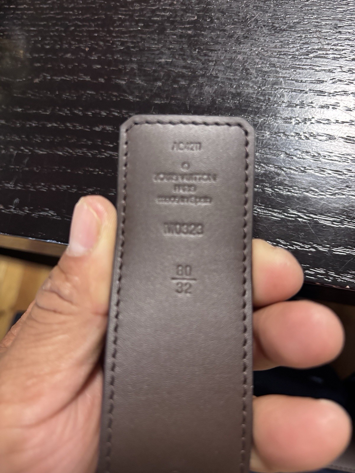 Authentic Louis Vuitton LV Initiales Monogram Canvas Belt Gold Buckle 28-30