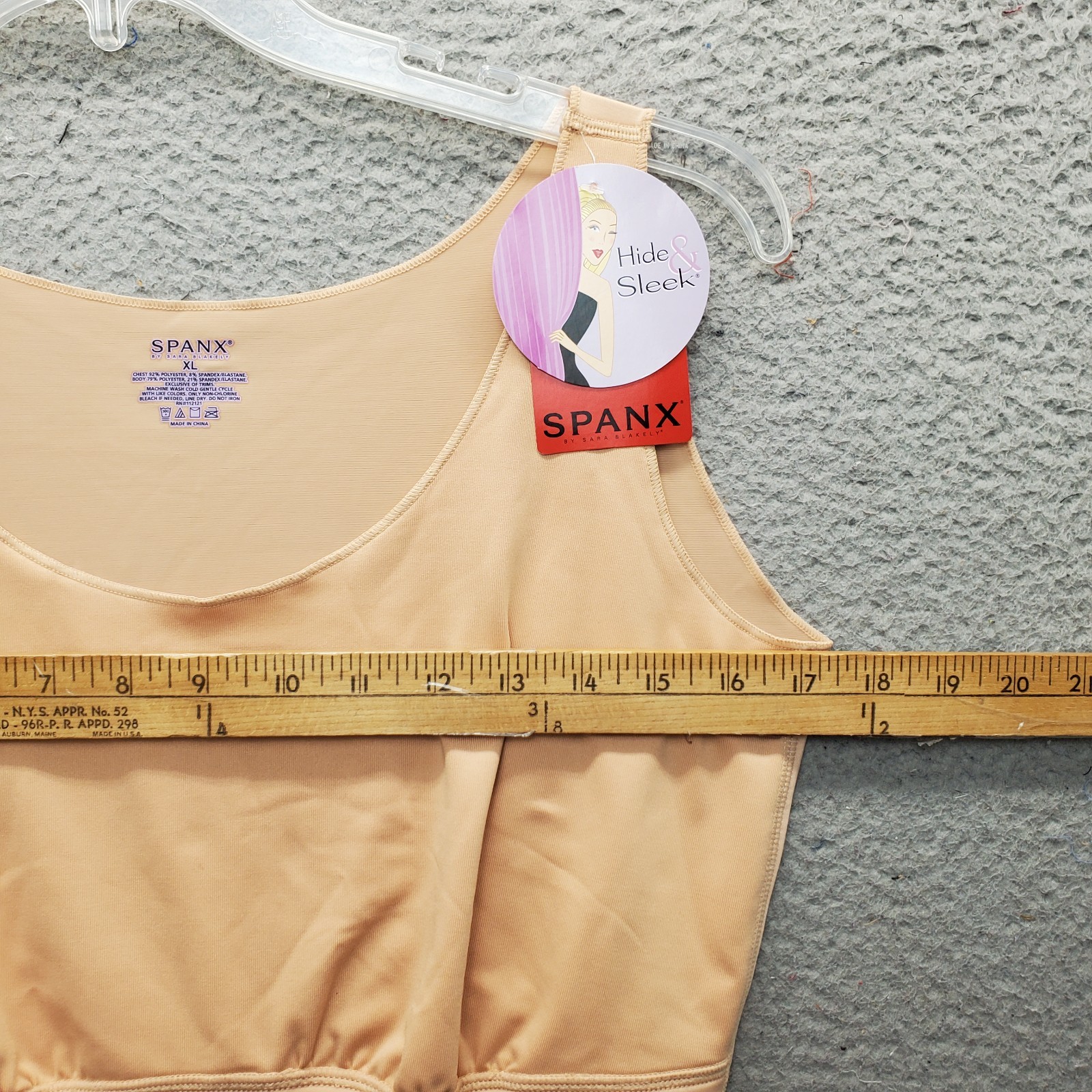 Spanx by Sara Blakely Tank Top Womens XL Brown Sleeveless Slim Fit Lace Trim Hem