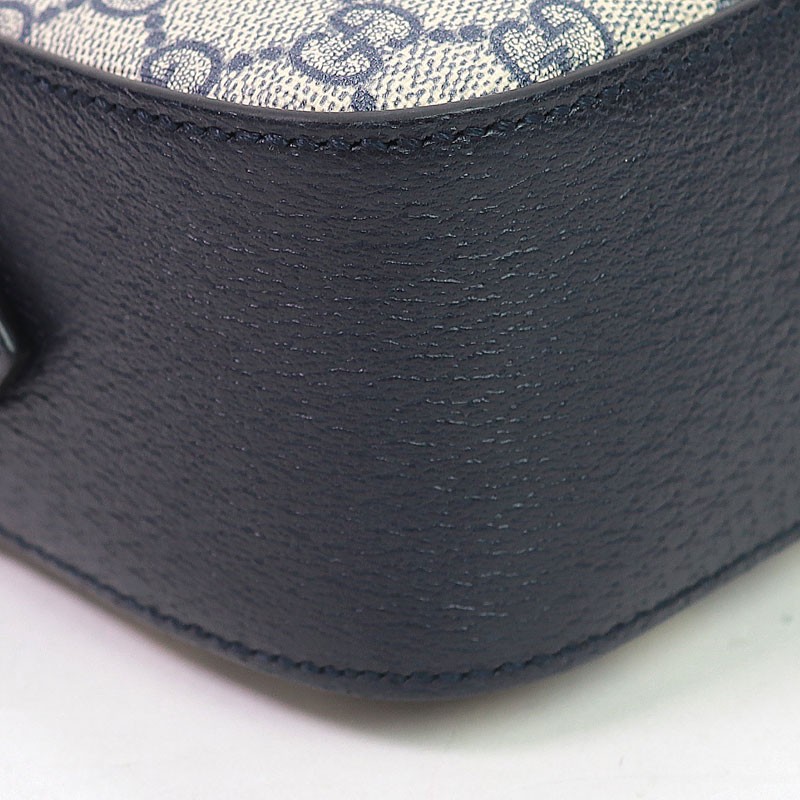 GUCCI Ophidia GG Small Shoulder Bag GG Supreme Canvas Navy Leather