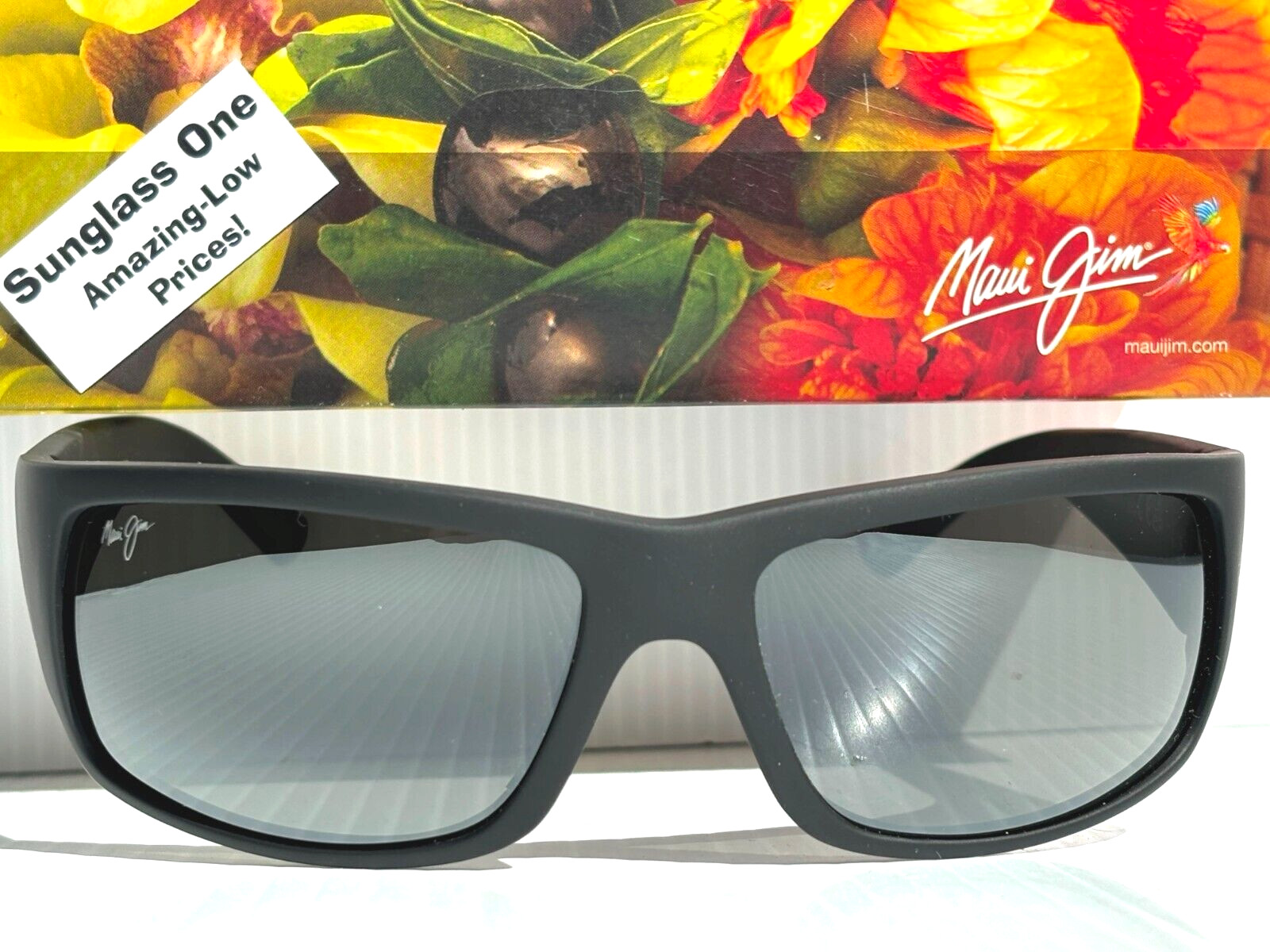 NEW Maui Jim WORLD CUP Matte Black Rubber POLARIZED Grey GLASS Sunglass 266-02MR