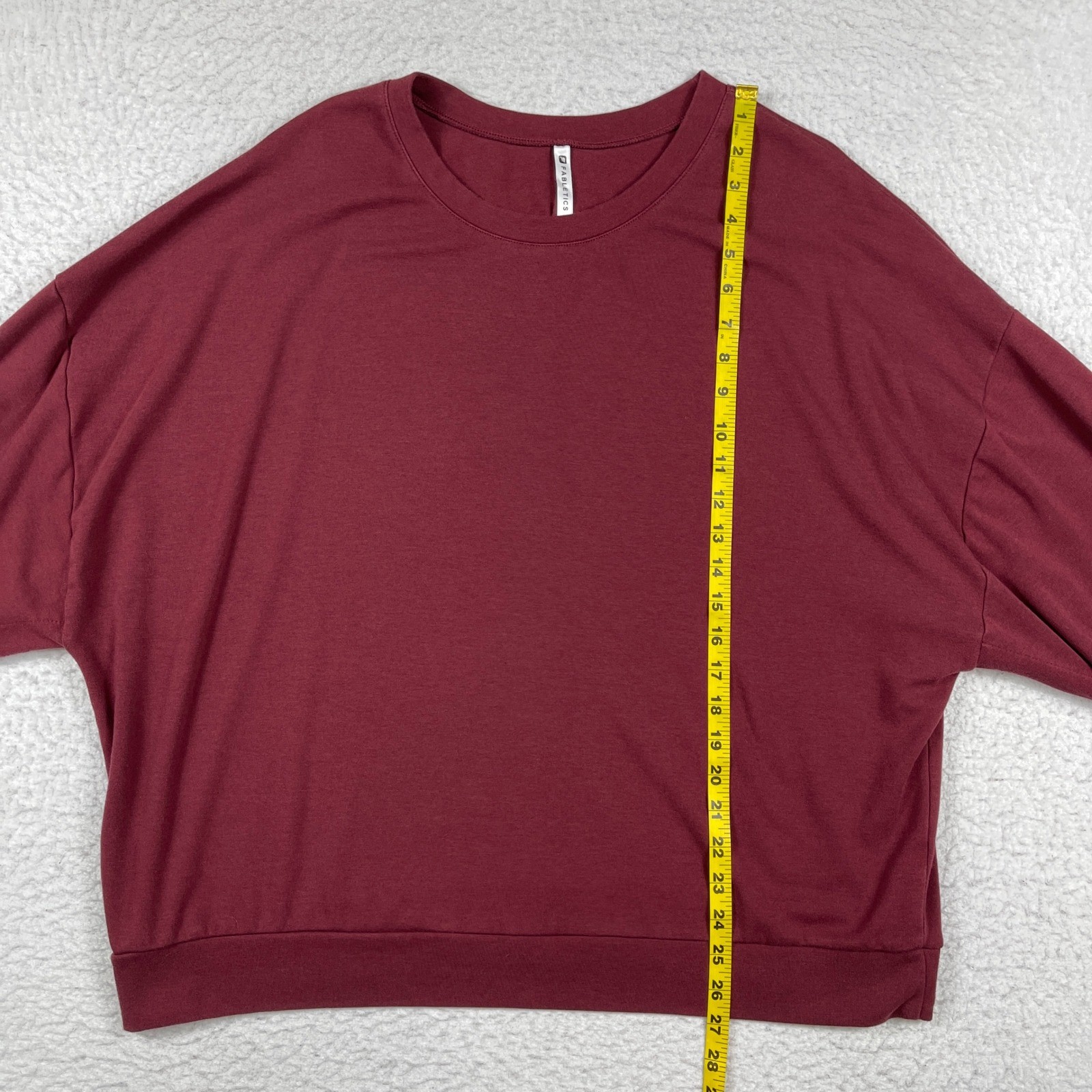 Fabletics Sweatshirt Womens XL Burgundy Cinch Tie Cuff Long Sleeve Athleisure