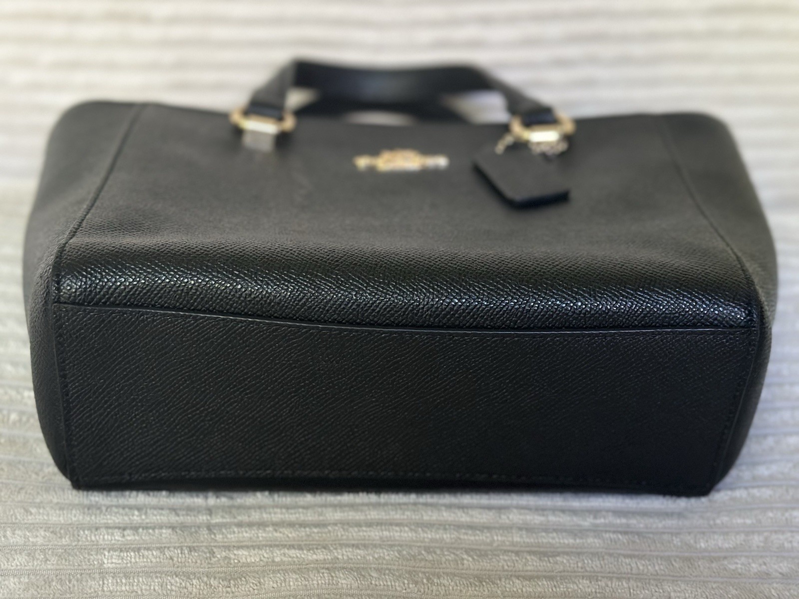 Coach Alice Small Satchel Black Leather Crossbody Purse Gold Hardware
