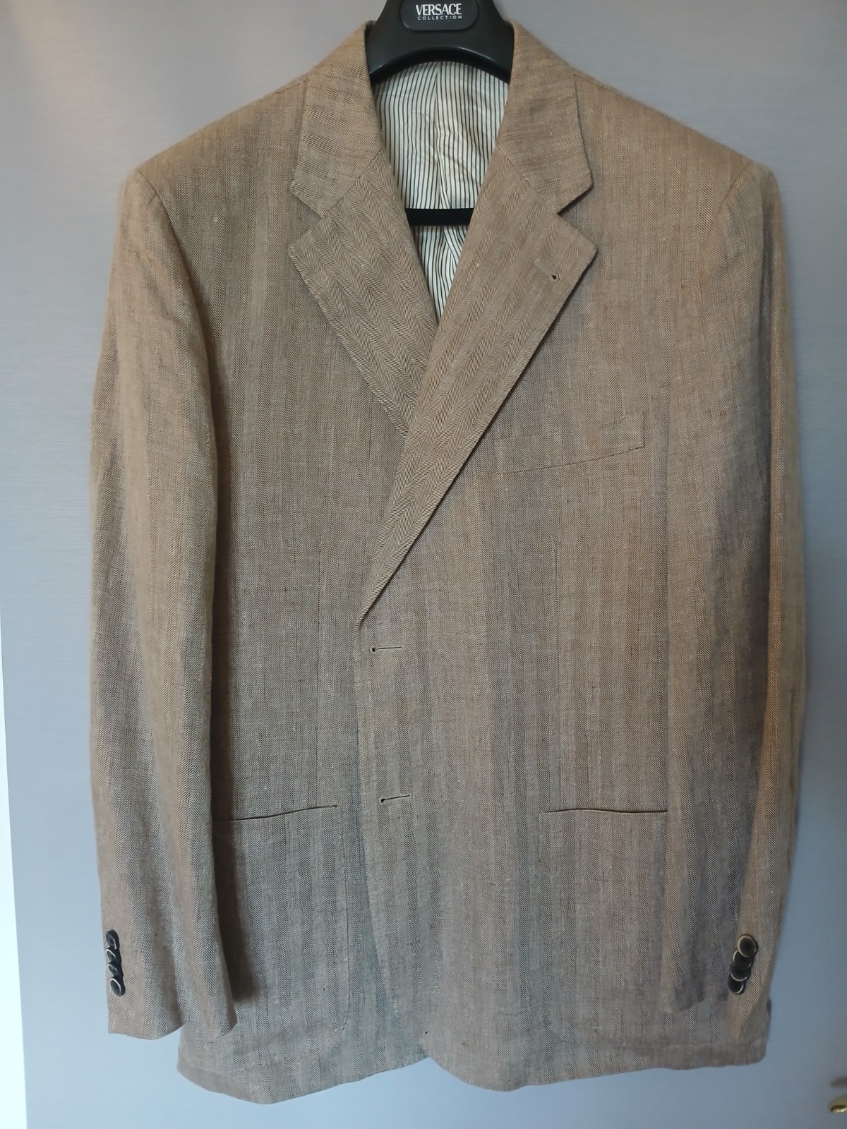 Corneliani Beige 100% Linen Sport Coat 54 R (IT) 44 (US) – Made In Italy