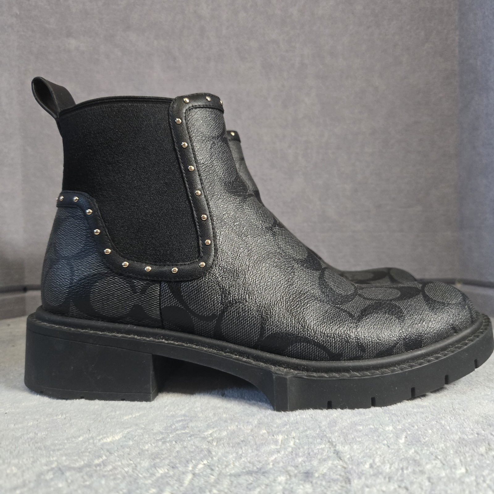 Coach Lory Signature Bootie Grey Black Size 6.5 B NWOB MSRP: $250.00