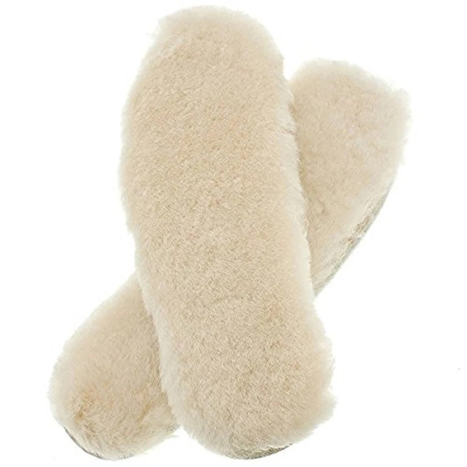 2 Pairs Sheepskin Wool Insoles Warm Soft Shoe Inserts for Men & Women US10 NEW