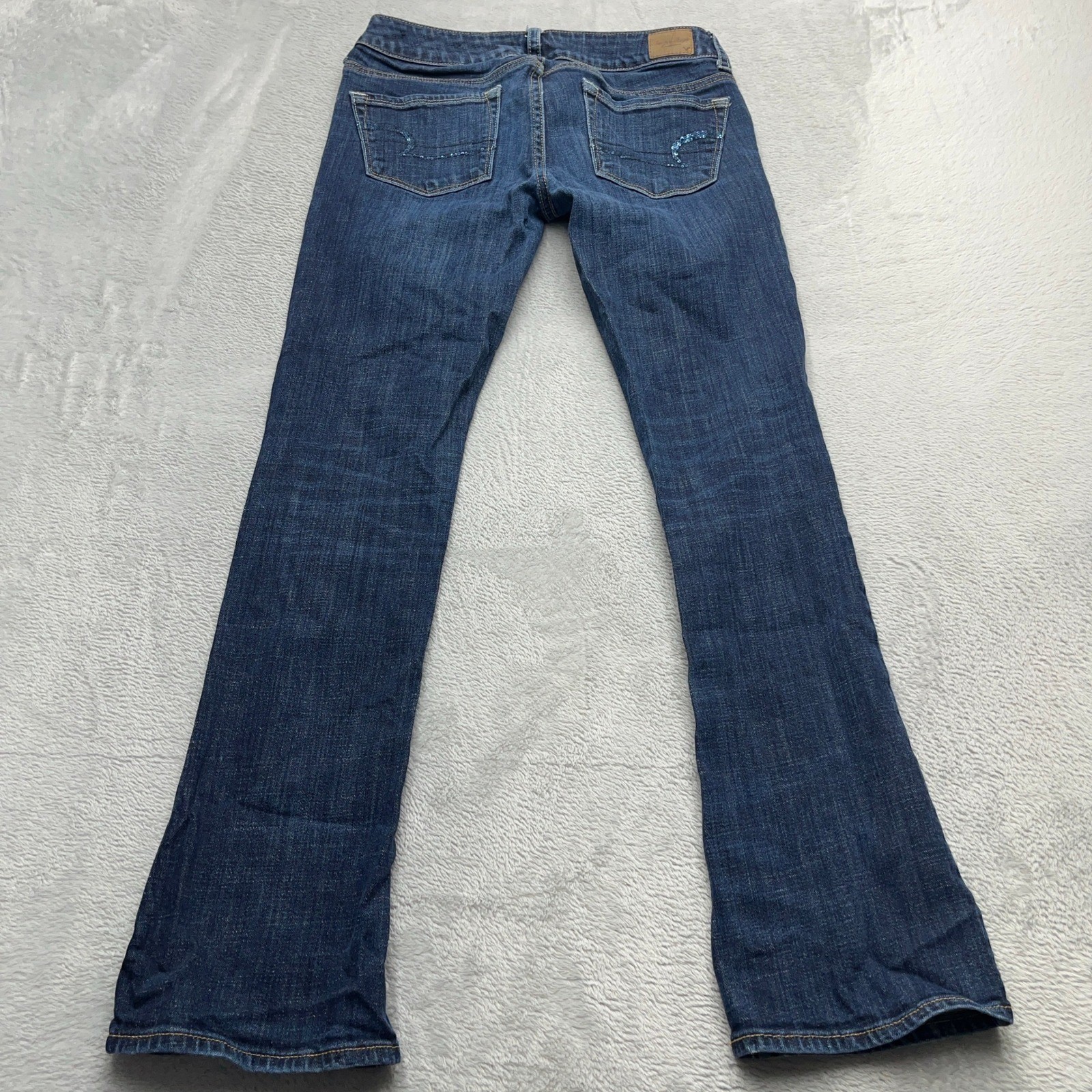 American Eagle Outfitters Skinny Kick Flare Jeans Women 4 Blue Dark Wash Stretch