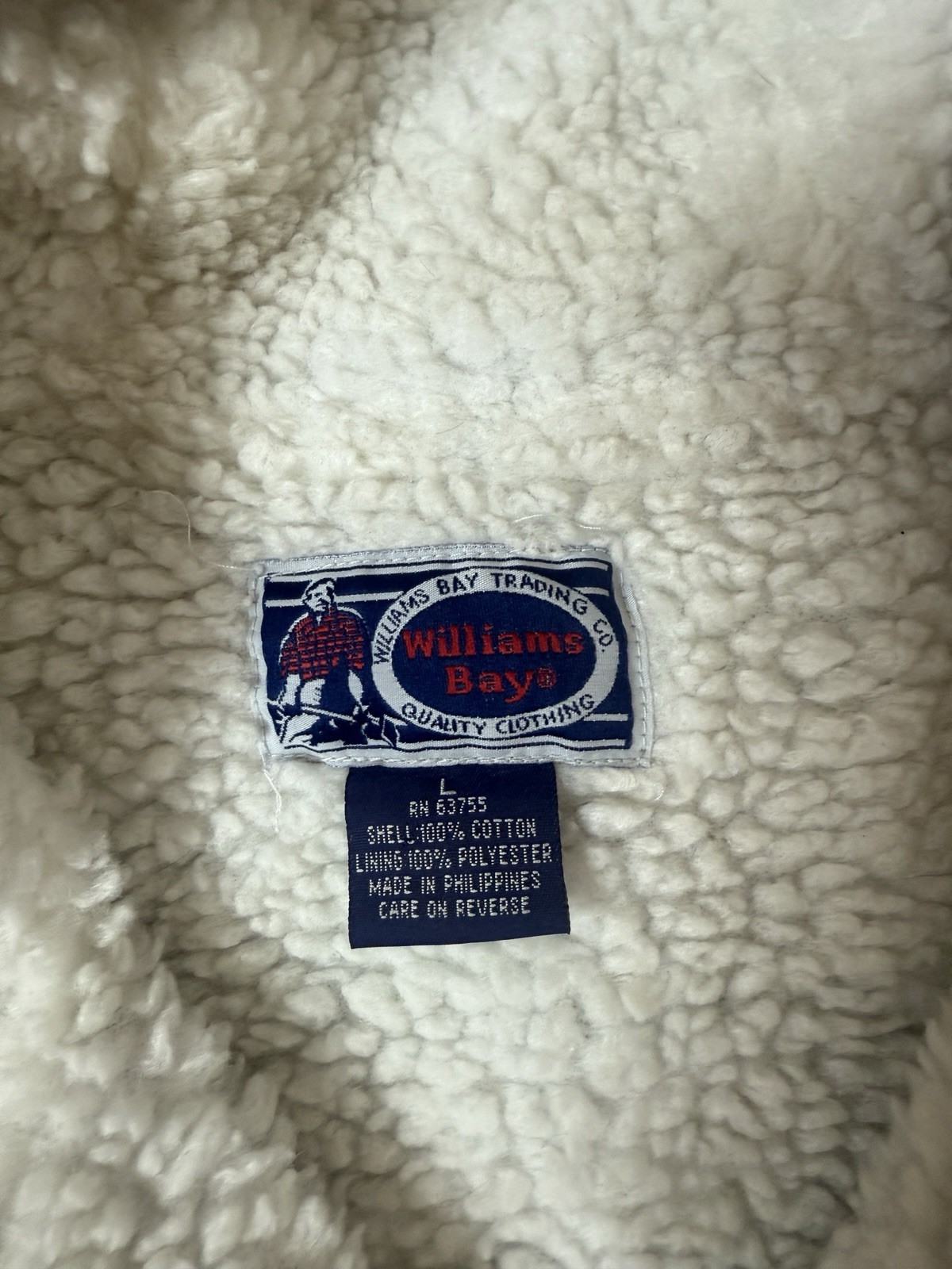 Vtg Williams Bay Sherpa Lined Hooded Flannel Jacket Men’s L Plaid Barn Chore