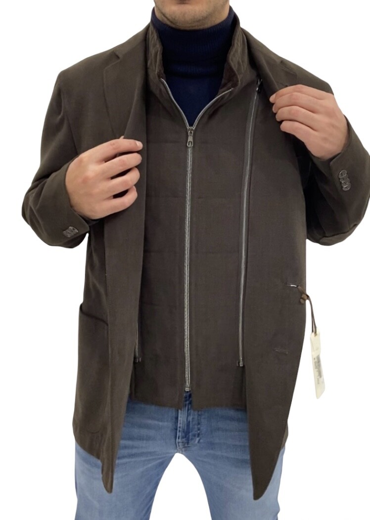REPORTER Mens Jacket, Size 58 Moss Green Cotton Canvas with Chest, -50%.