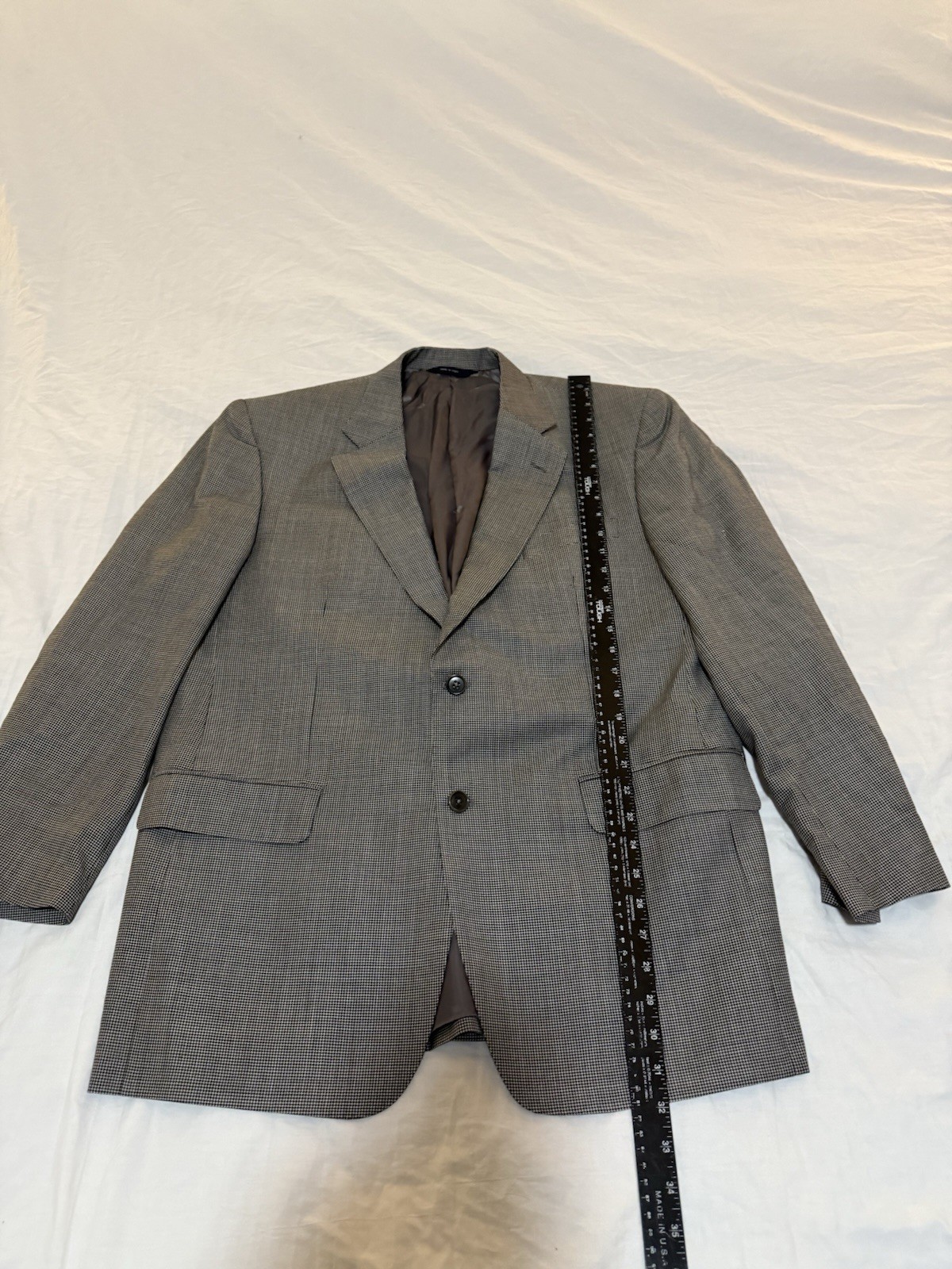 Brooks Brothers 100% Wool Blazer Grey Herringbone Sport Coat 166
