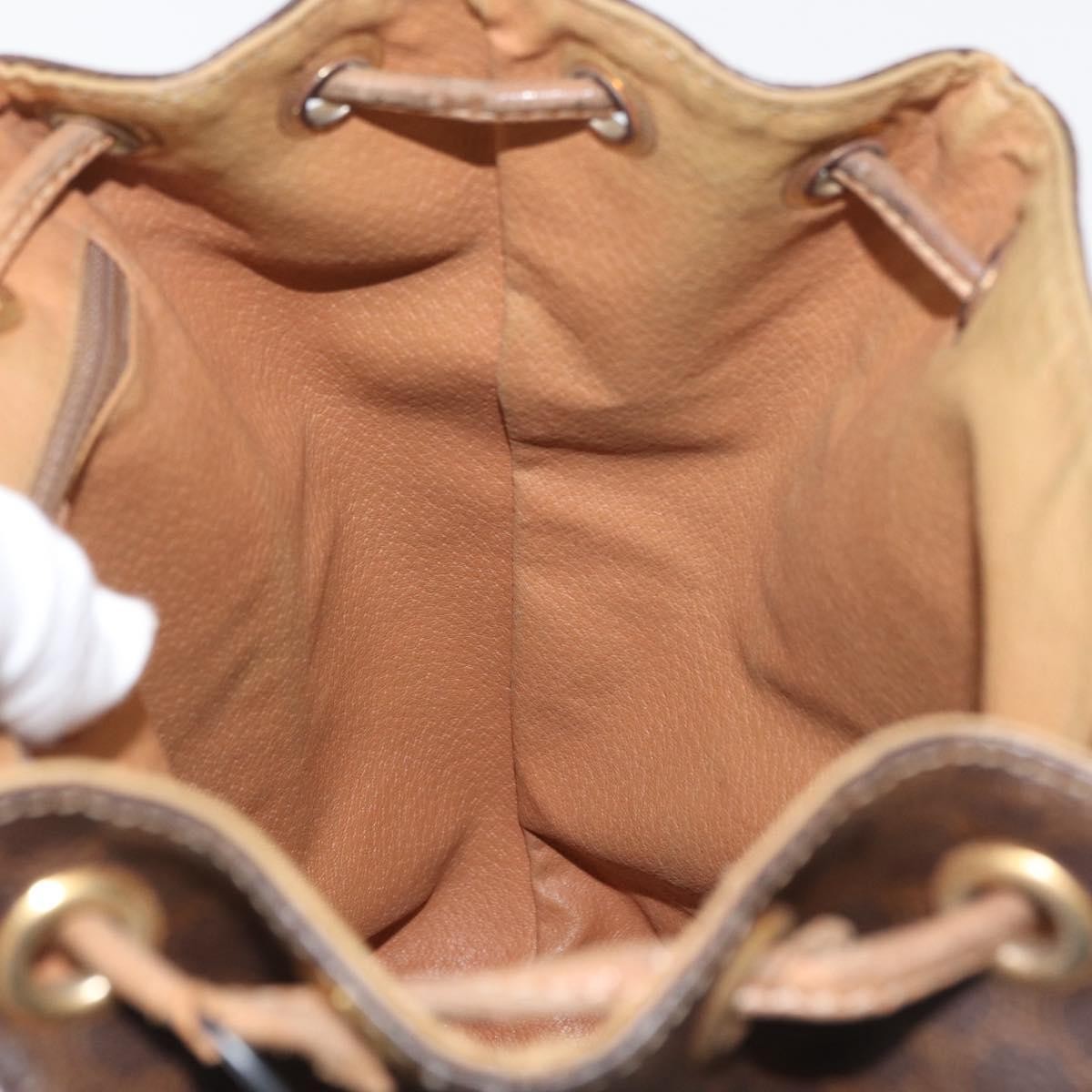 CELINE Macadam Canvas Backpack PVC Leather Brown Gold Auth bs35412
