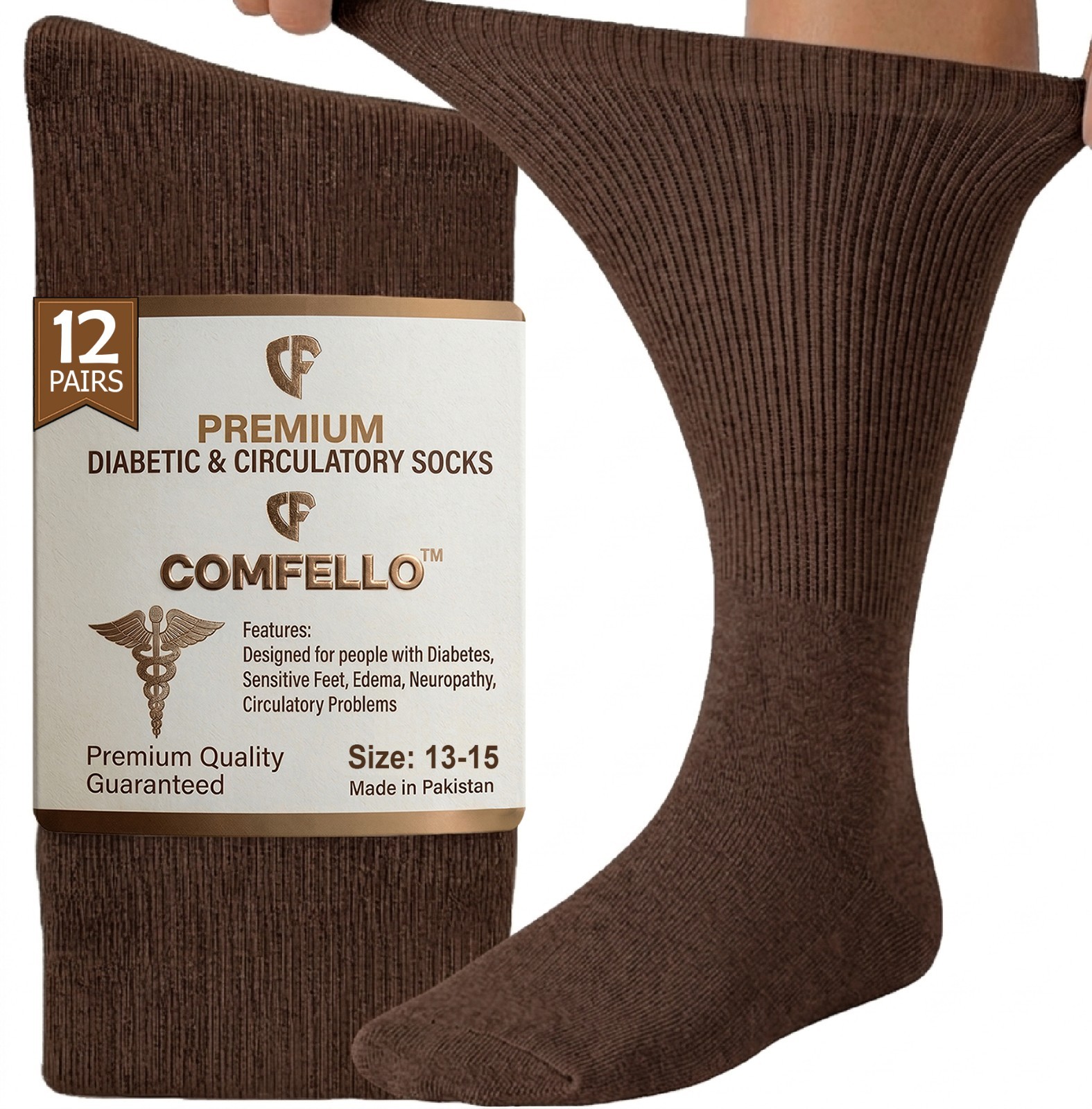 Diabetic Crew Socks Men Women Circulatory Health 3 6 12 Pairs 9-11 10-13 13-15