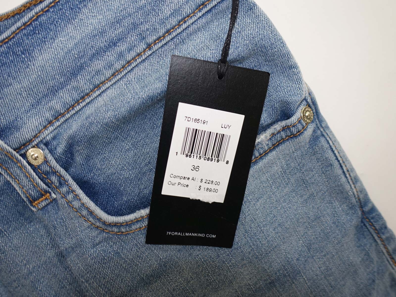 7 For All Mankind Men’s Adrien Slim Tapered Jeans Size 36 x 32 NWT Laguna Wash