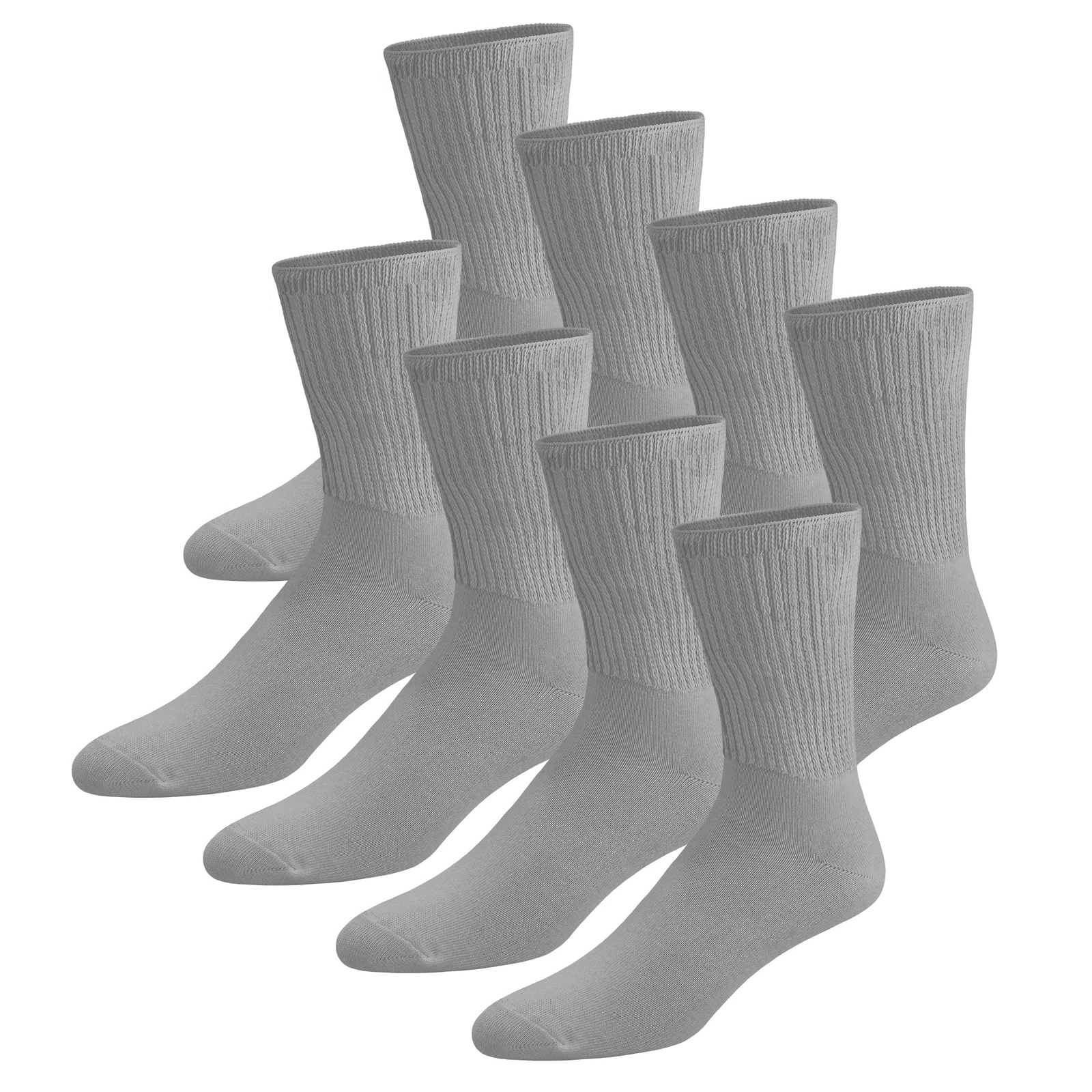 Thin Combed Cotton Diabetic Socks, Loose, Non-Binding Low-Crew Socks (Size 7-11)