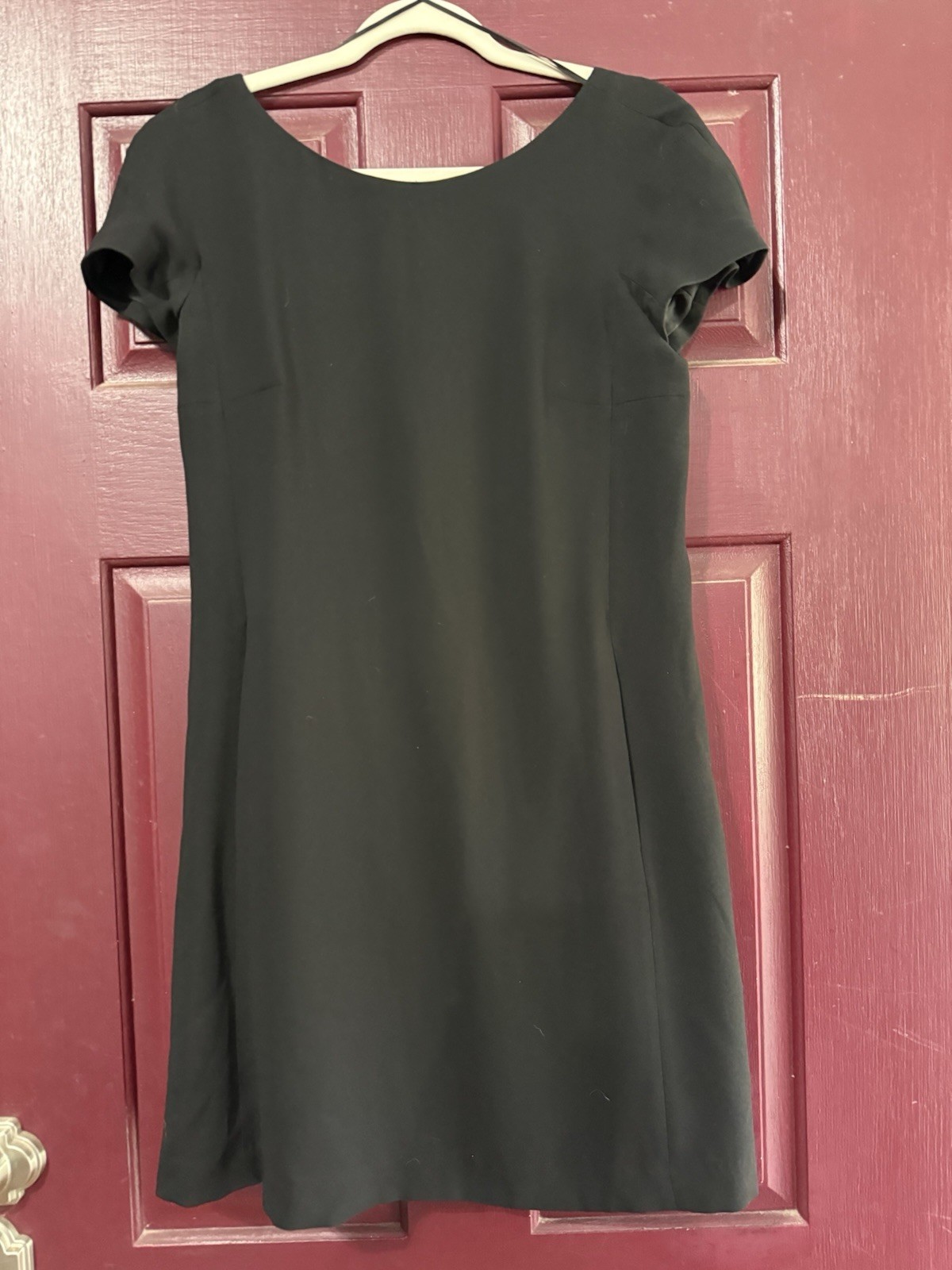 Theory Jamelyn Winslow Crepe Dress Size 4 Black Short Sleeve