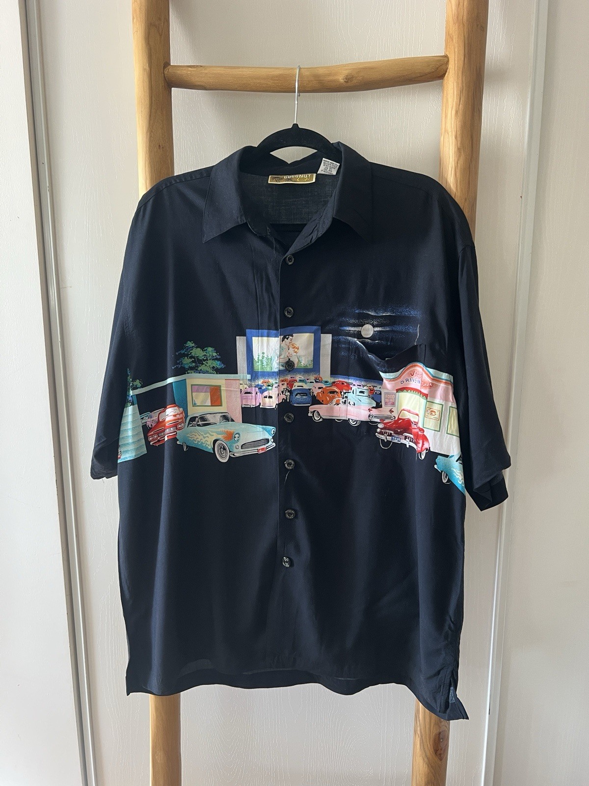 Vintage Coconut Cafe Drive Hawaiian Men’s XL Short Sleeve Button-Up 1950’s
