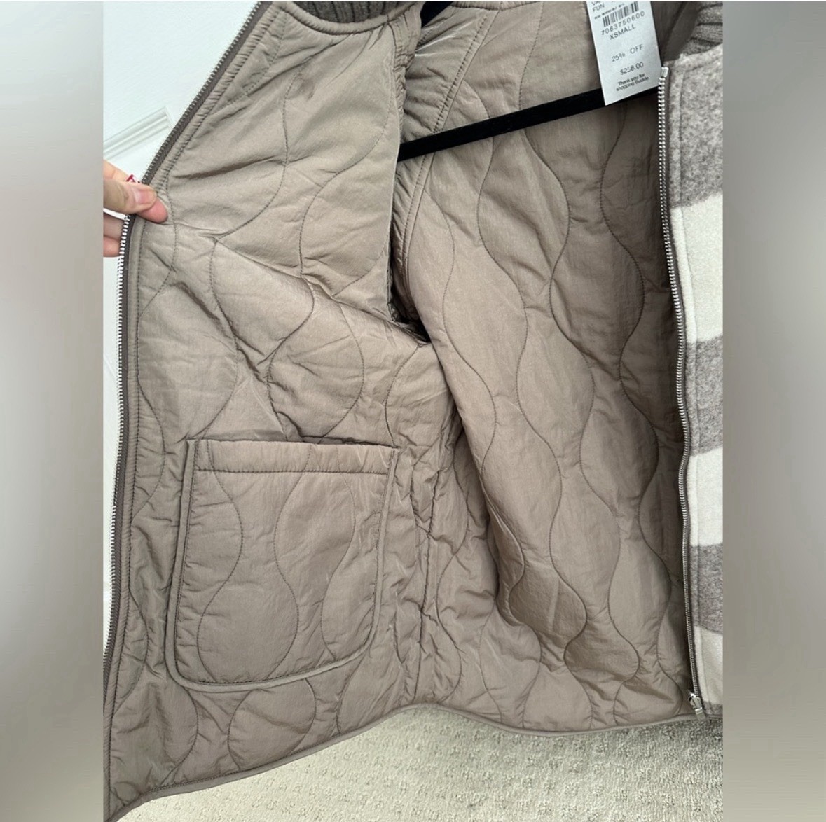 Varley Reno Reversible Quilt Jacket in Fungi, Size Small