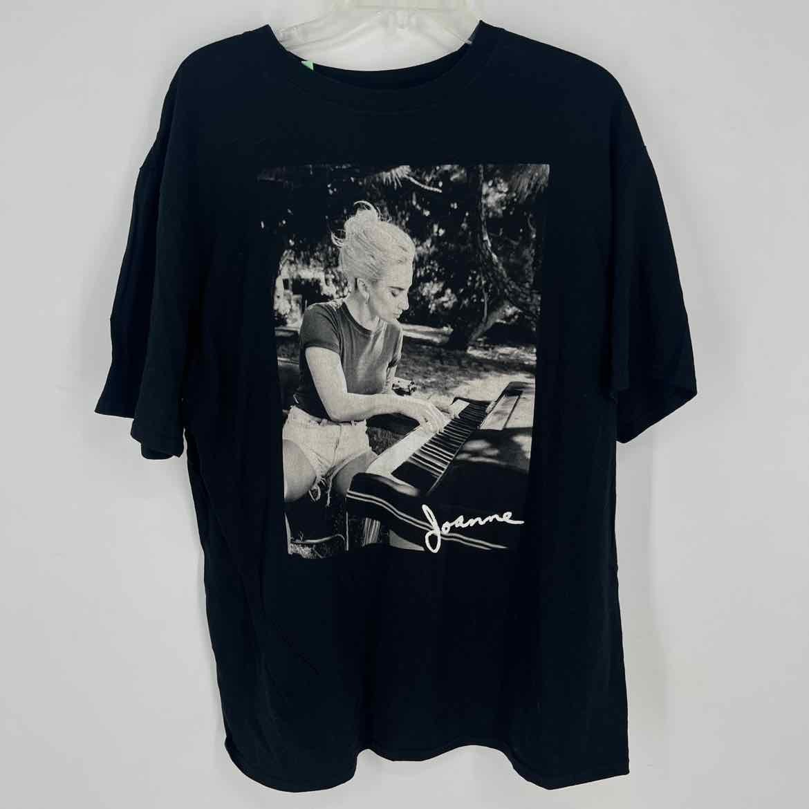 Size X-LARGE Black White Print Casual Top