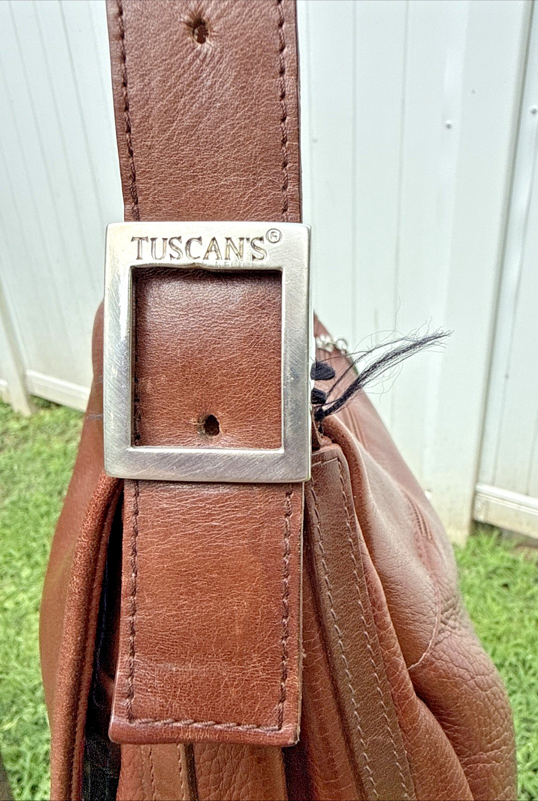 Tuscan’s Brown Italian All Leather Shoulder Satchel Mailbag Saddle Bag Adustable