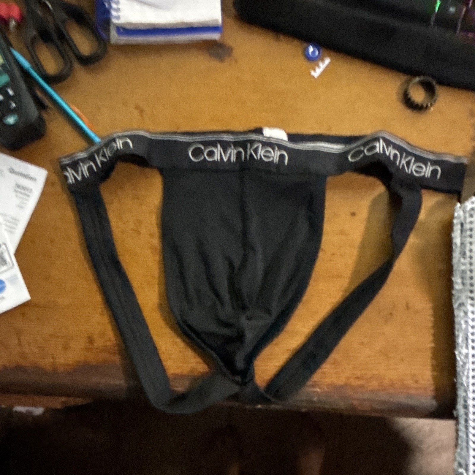 Calvin Klein Men’s Polyamide/Polyester Jockstrap Underwear Black Regular L