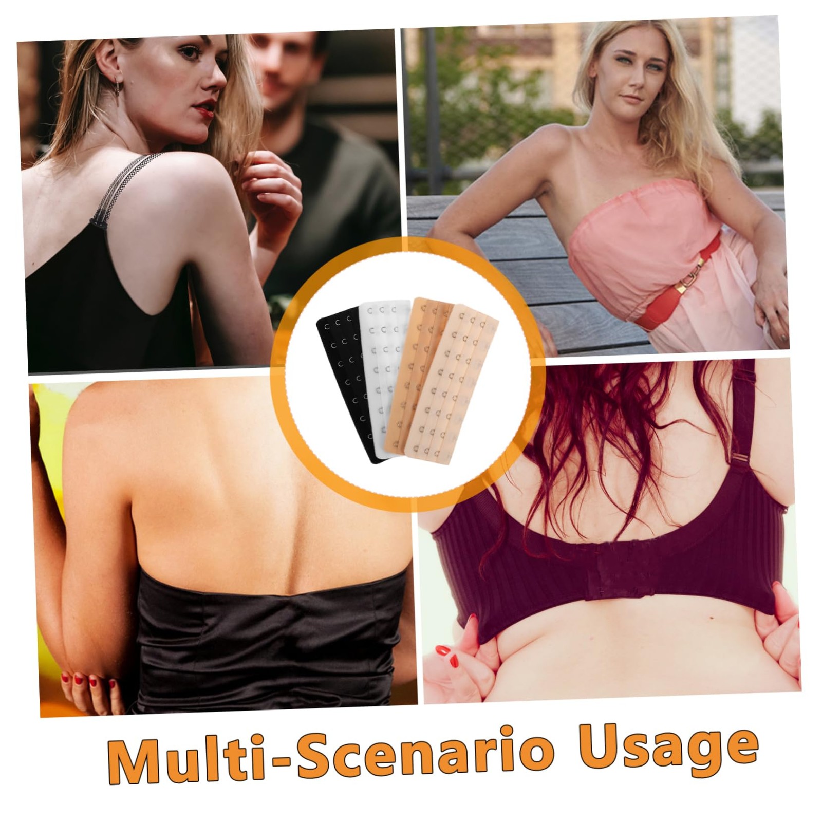 Elastic Bra Band Extender Bra Hook Extension Set 8 Hooks for Adjustable Corset