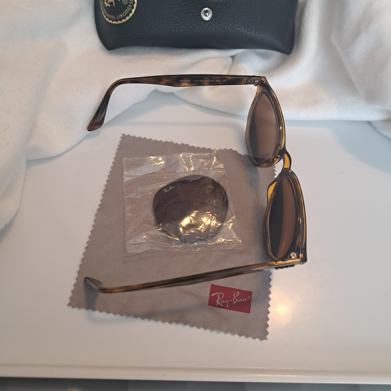 Ray Ban RB4306 710/73 54 Polished Light Havana/B-15 Brown Frames + NEW OEM Lens