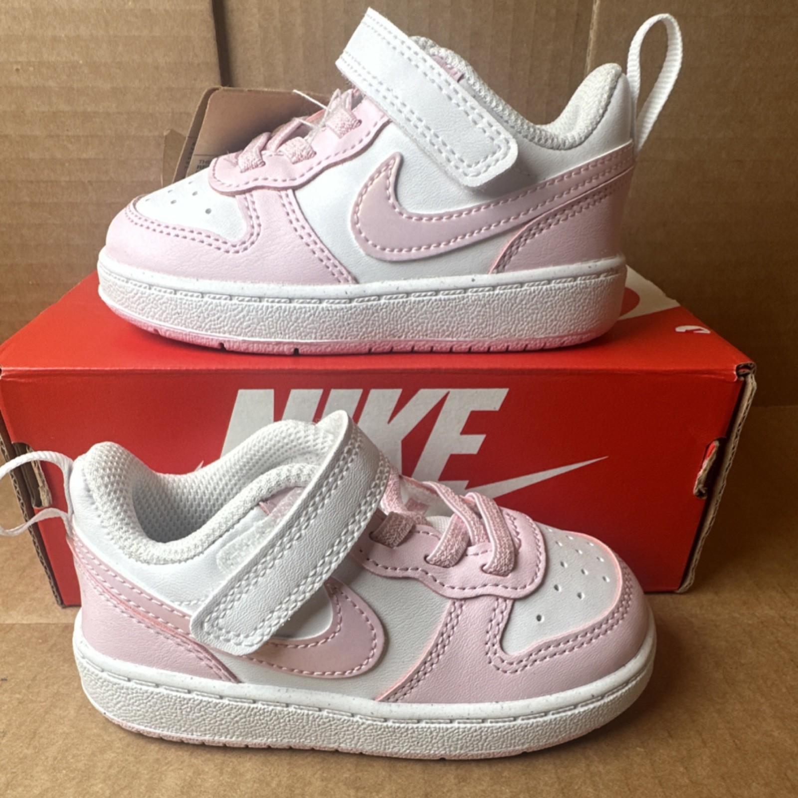 Nike Court Borough Low Recraft (TD) Toddler Sneakers White/Pink 6C DV5458-105
