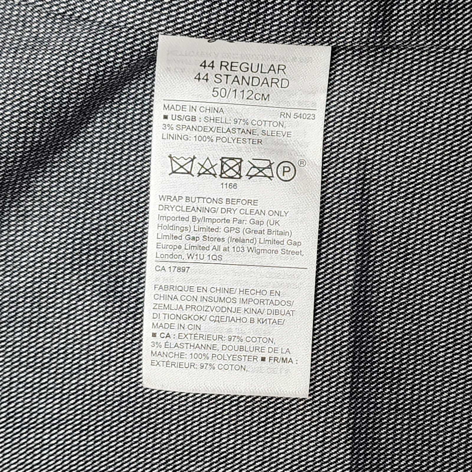 Banana Republic 44R Gray Nailhead Stretch Cotton 283441 Surgeon Cuff Blazer