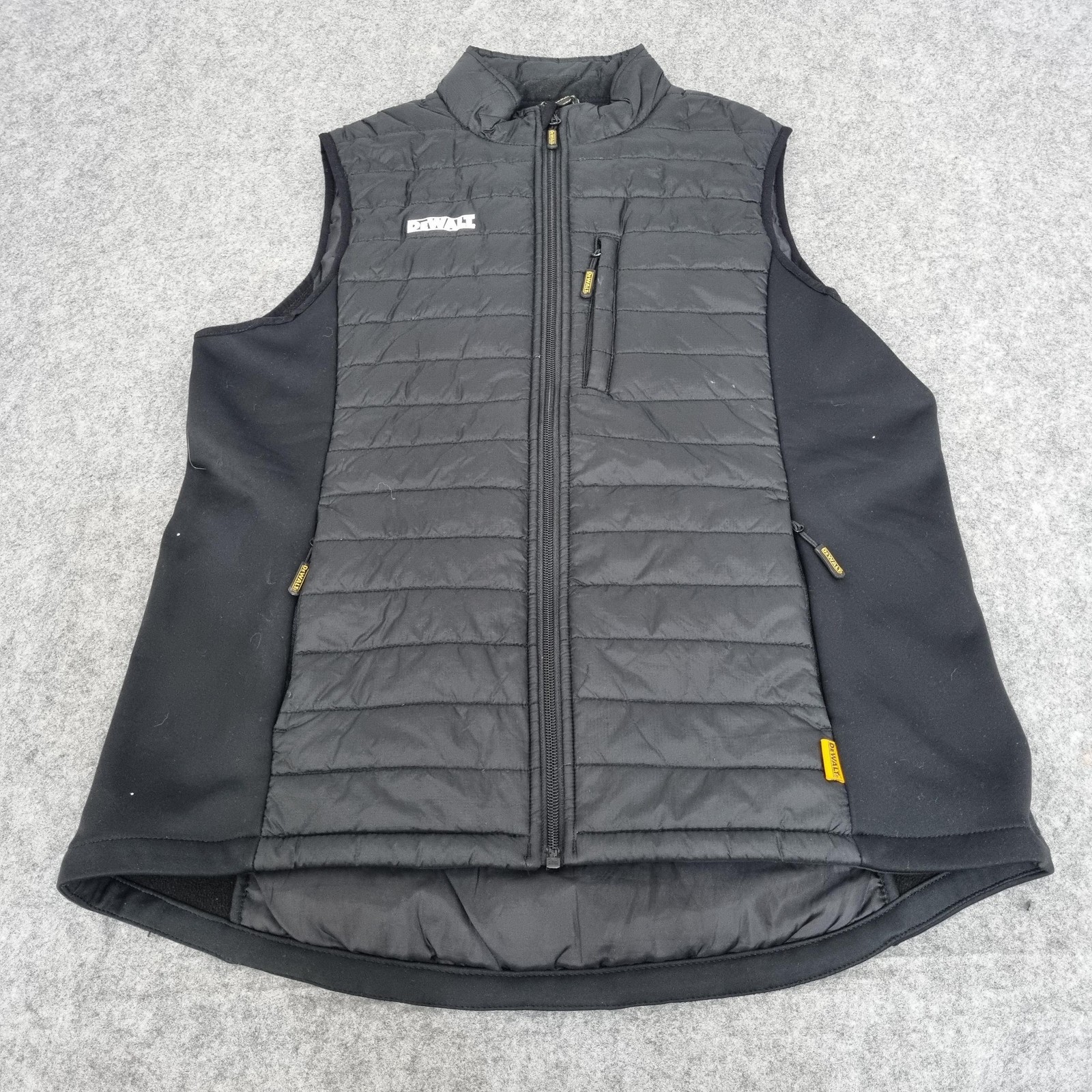DeWalt Gilet Mens Large Black Force Quilted Hybrid Work Bodywarmer Vest