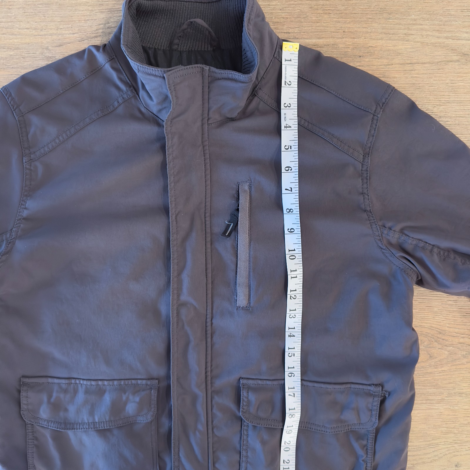 Prana Charcoal Insulated Field Jacket-Men’s Size M-Grey-Heavyweight-Stand Collar