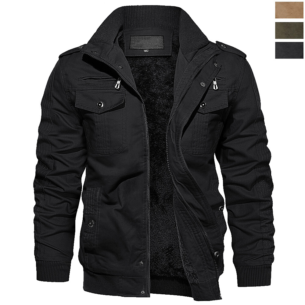 Men’s Tactical Bomber Jacket Army Field Combat Cotton Coat Military Pilot Jacket
