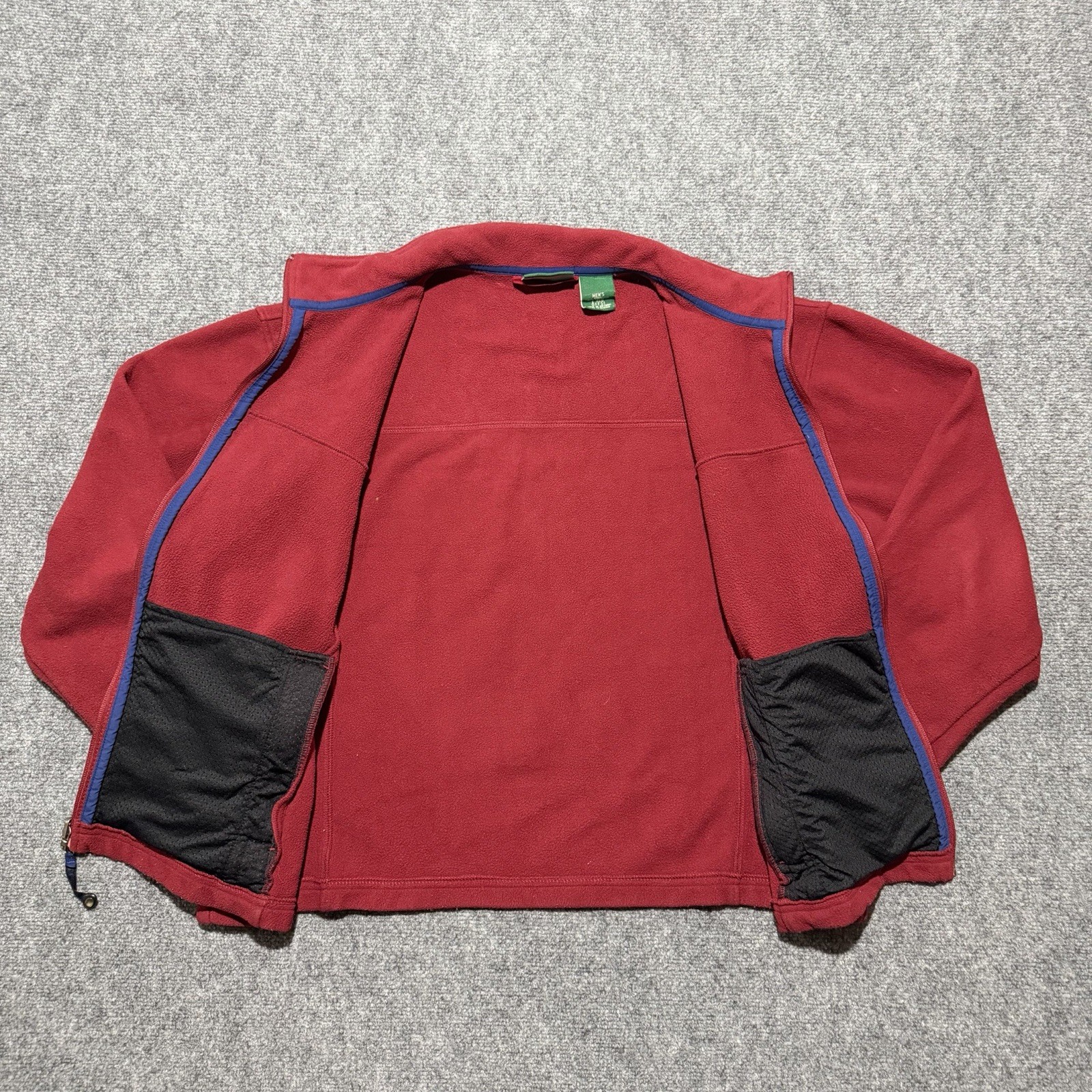 LL Bean Fleece Full Zip Jacket Mens L Regular Red Outdoor Casual Winter Sweater