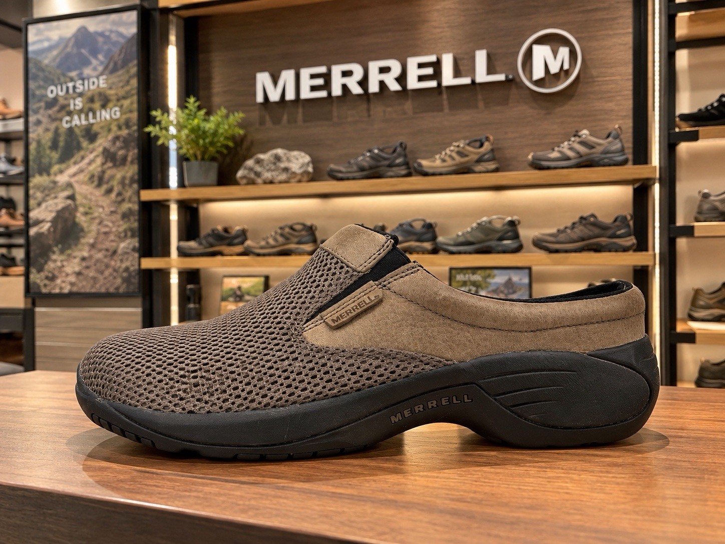 Merrell Encore Bypass Gunsmoke Men’s 10.5 Slip On Shoes Clogs Brown BARELY WORN