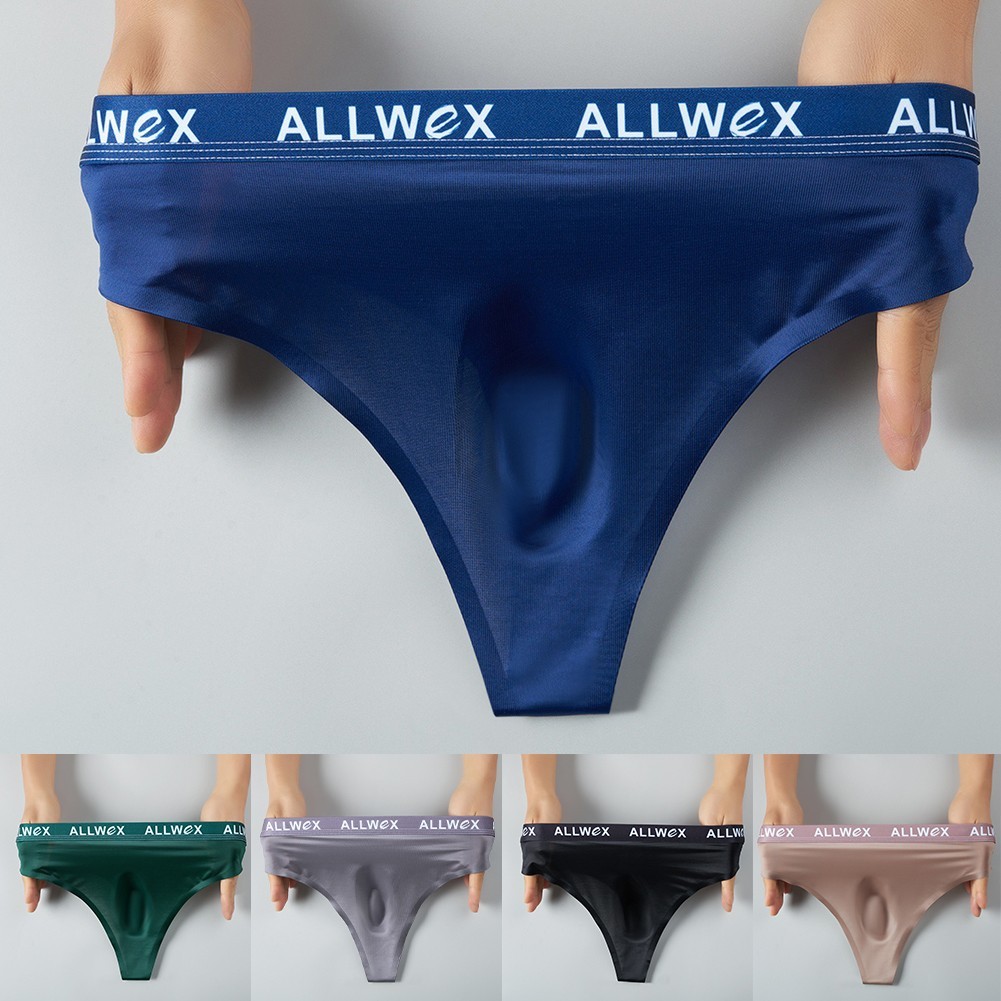 Men Ice Silk Smooth Underwear Bulge Pouch Seamless Knickers G-string Thongs New