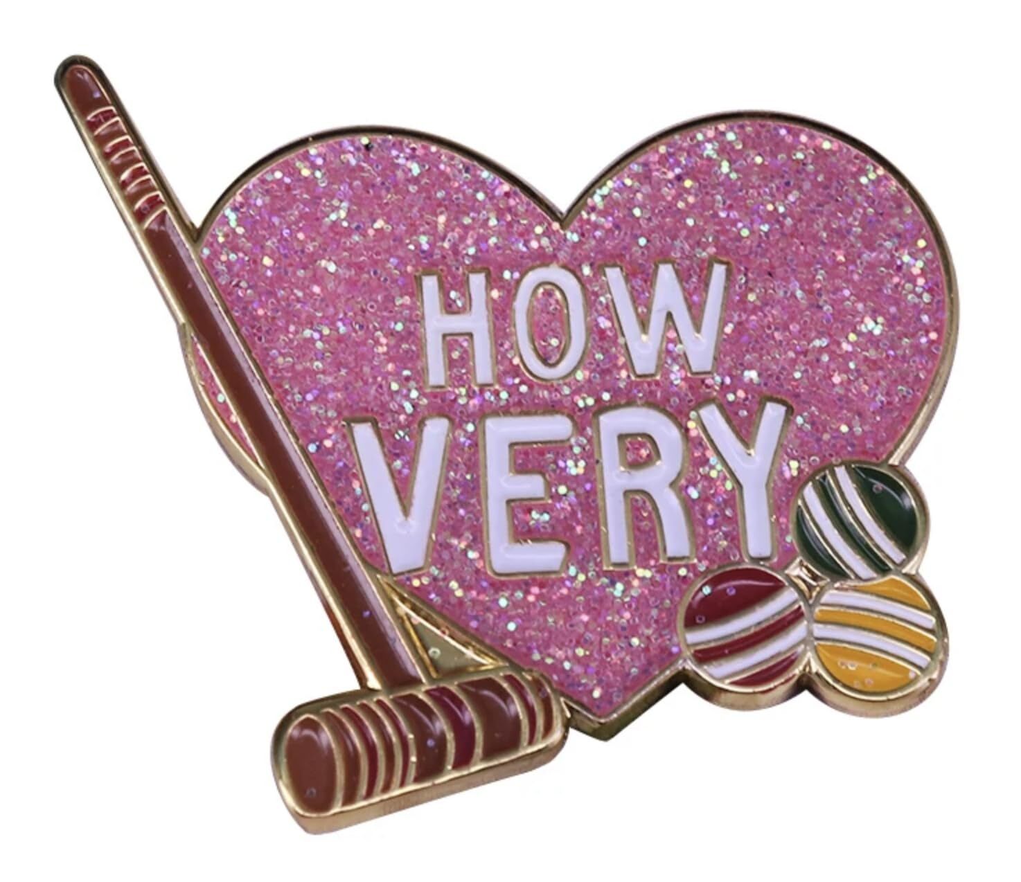 Heathers How Very Croquet Balls Heart Love 80s Dark Comedy Movie Enamel Pin