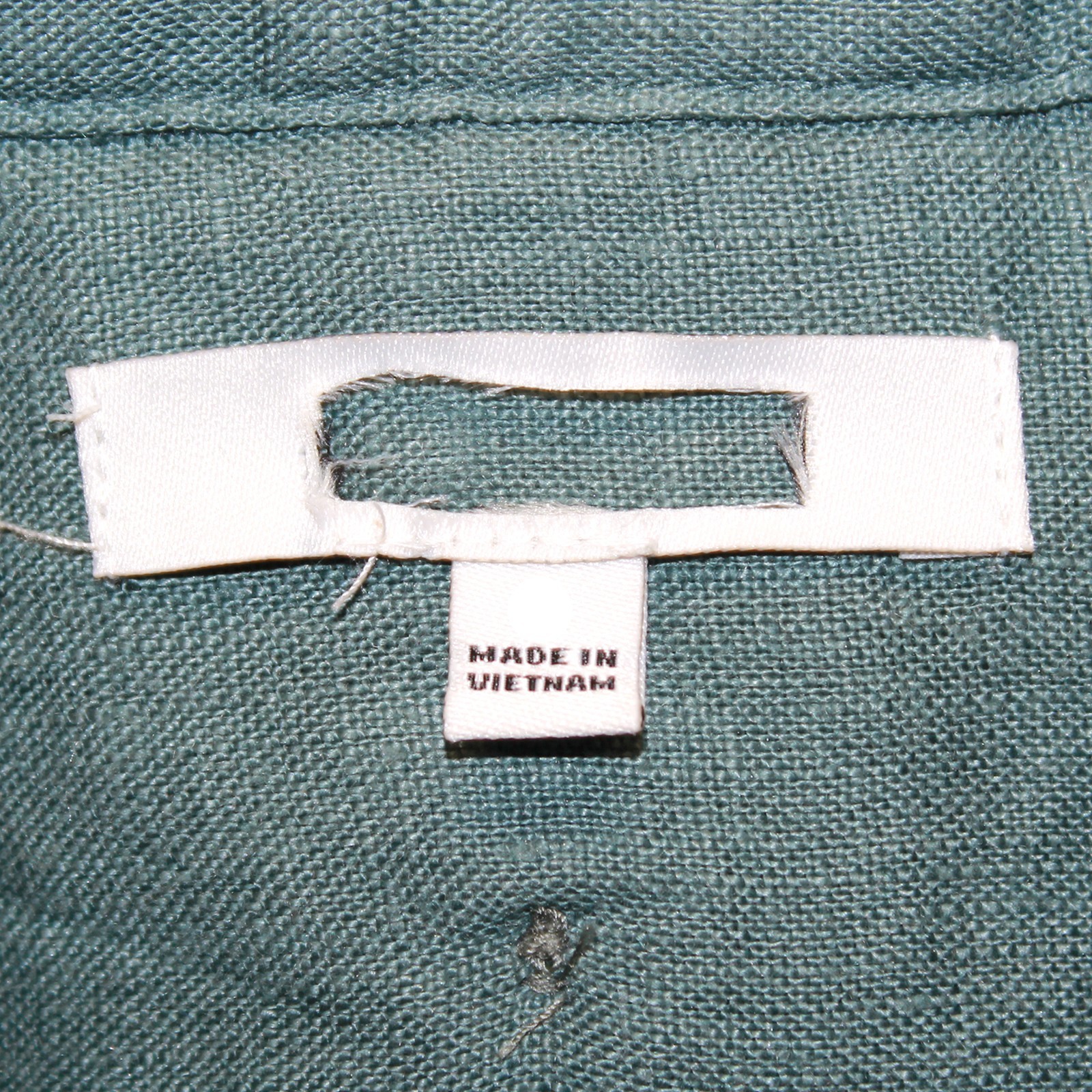 Madewell Flap-Pocket Button-Up Shirt 100% Linen mineral Green Cropped Casual XXL