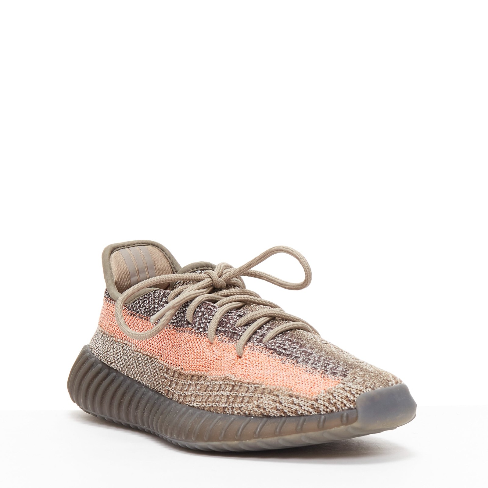 YEEZY Boost 350 V2 Ash Stone orange knit lace up chunky sneakers UK8 EU42