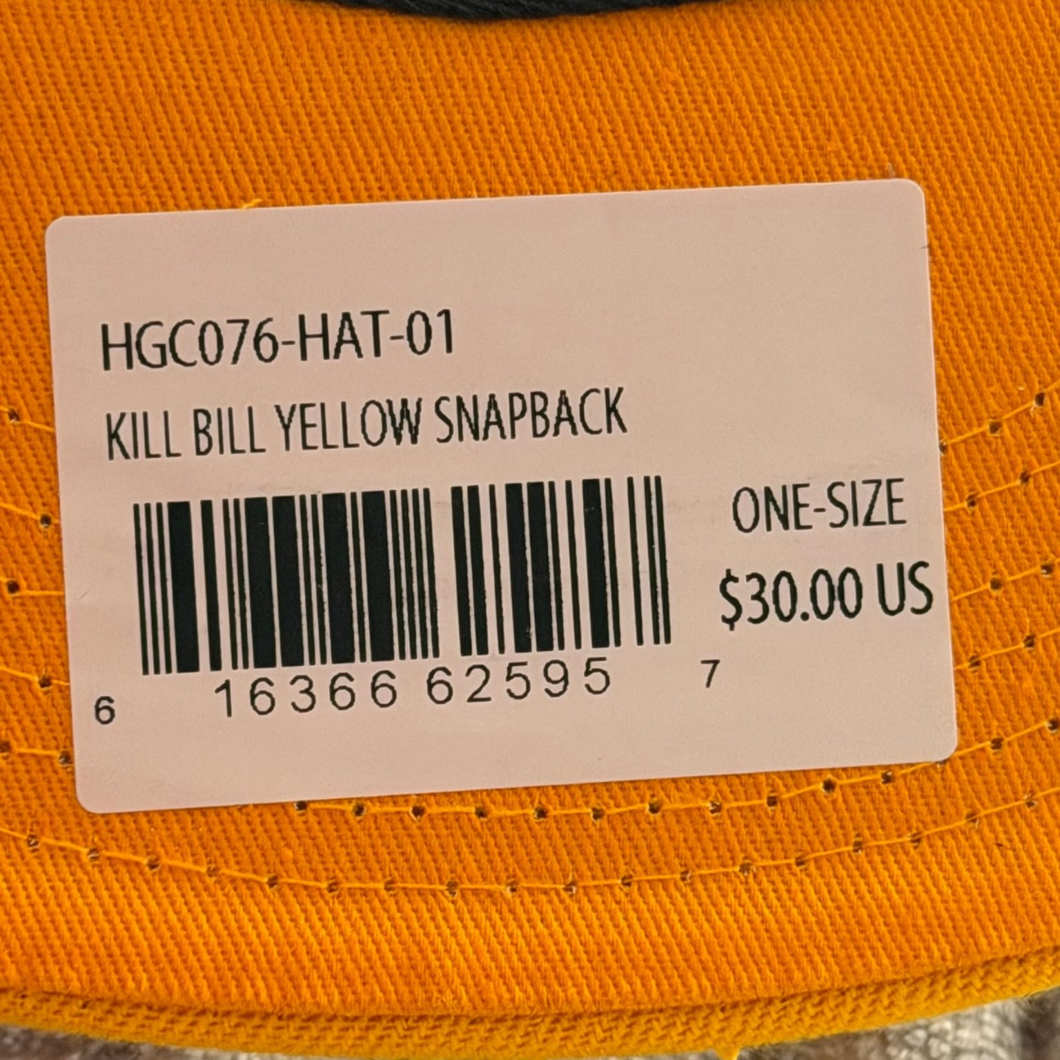 Headgear Classics Kill Bill Vol. 1 Snapback Hat Men’s One Size Yellow