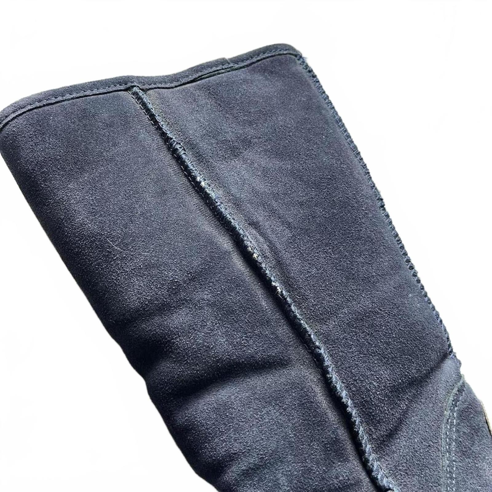 Navy Blue Faux Suede Bearpaw Tall Fleece Lines Boots