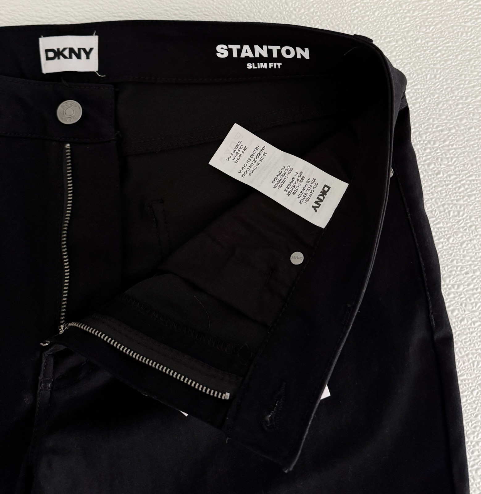 NWT DKNY Mens Ultimate Stretch Pants Stanton Slim Fit 32 33 34 36 38 Black O3